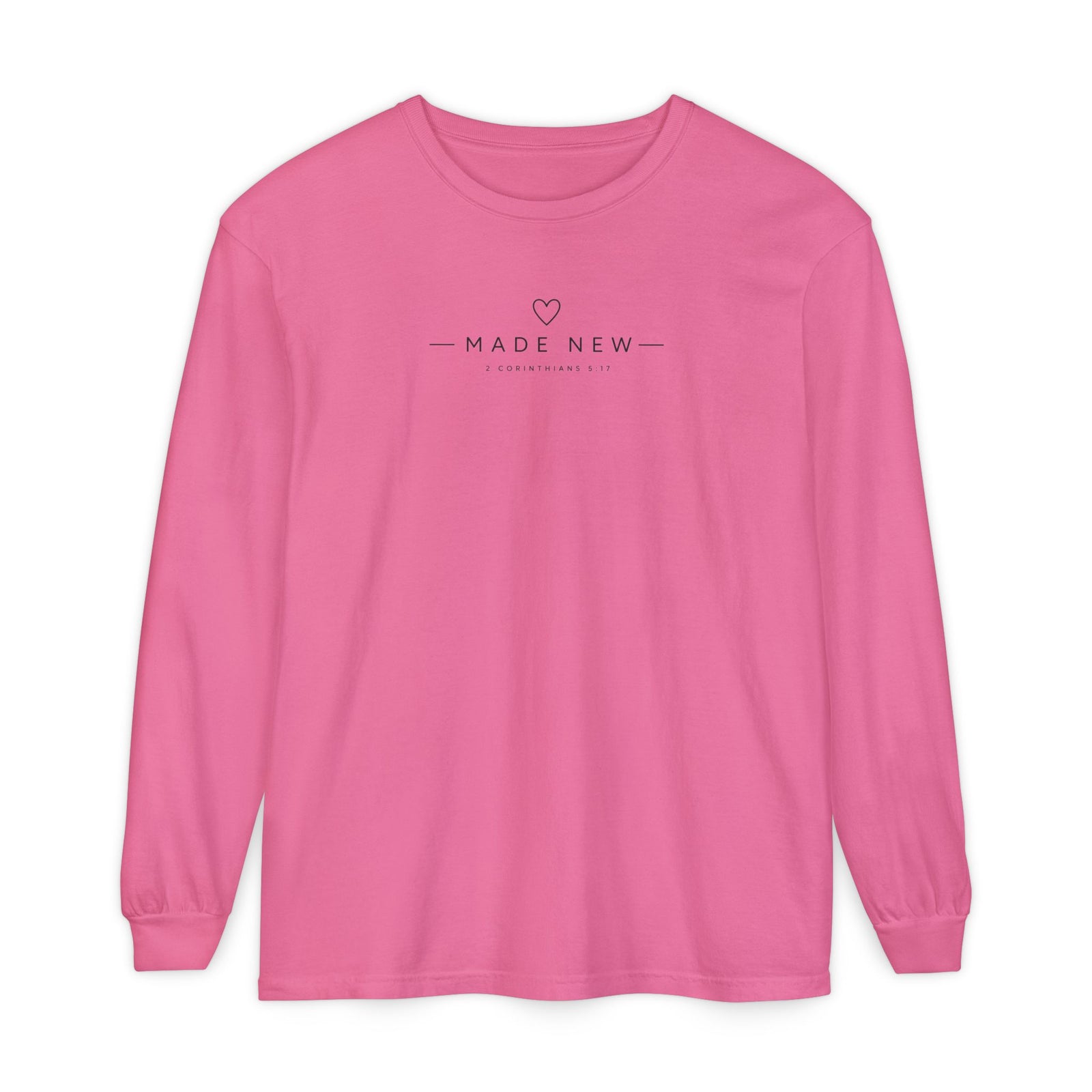 Made New Long Sleeve T-Shirt — Minimal Christian Faith Graphic