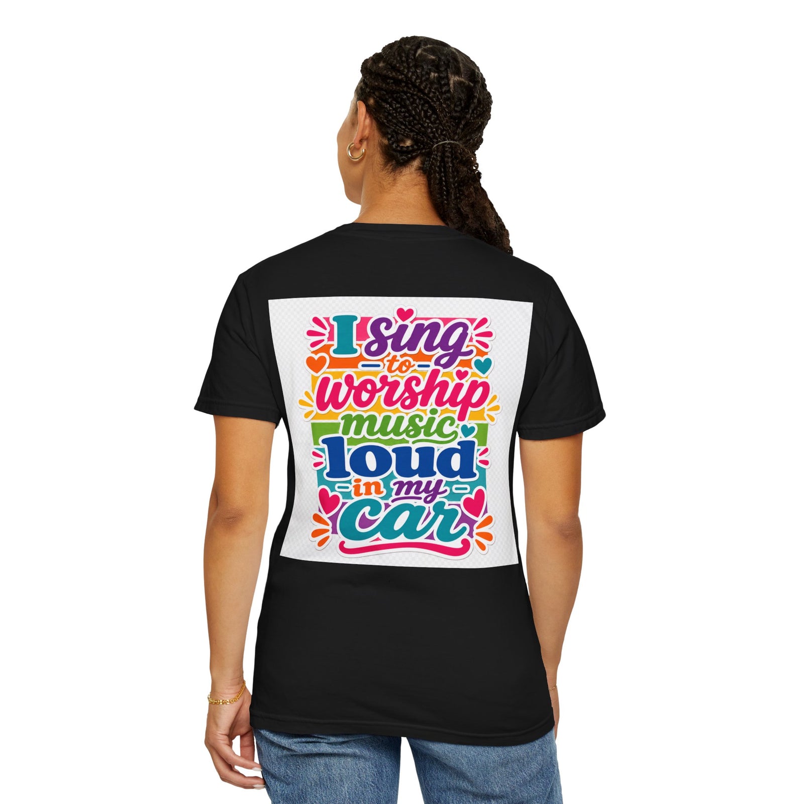 Worship Music T-Shirt — "I Sing to Worship Music Loud in My Car" Graphic Tee