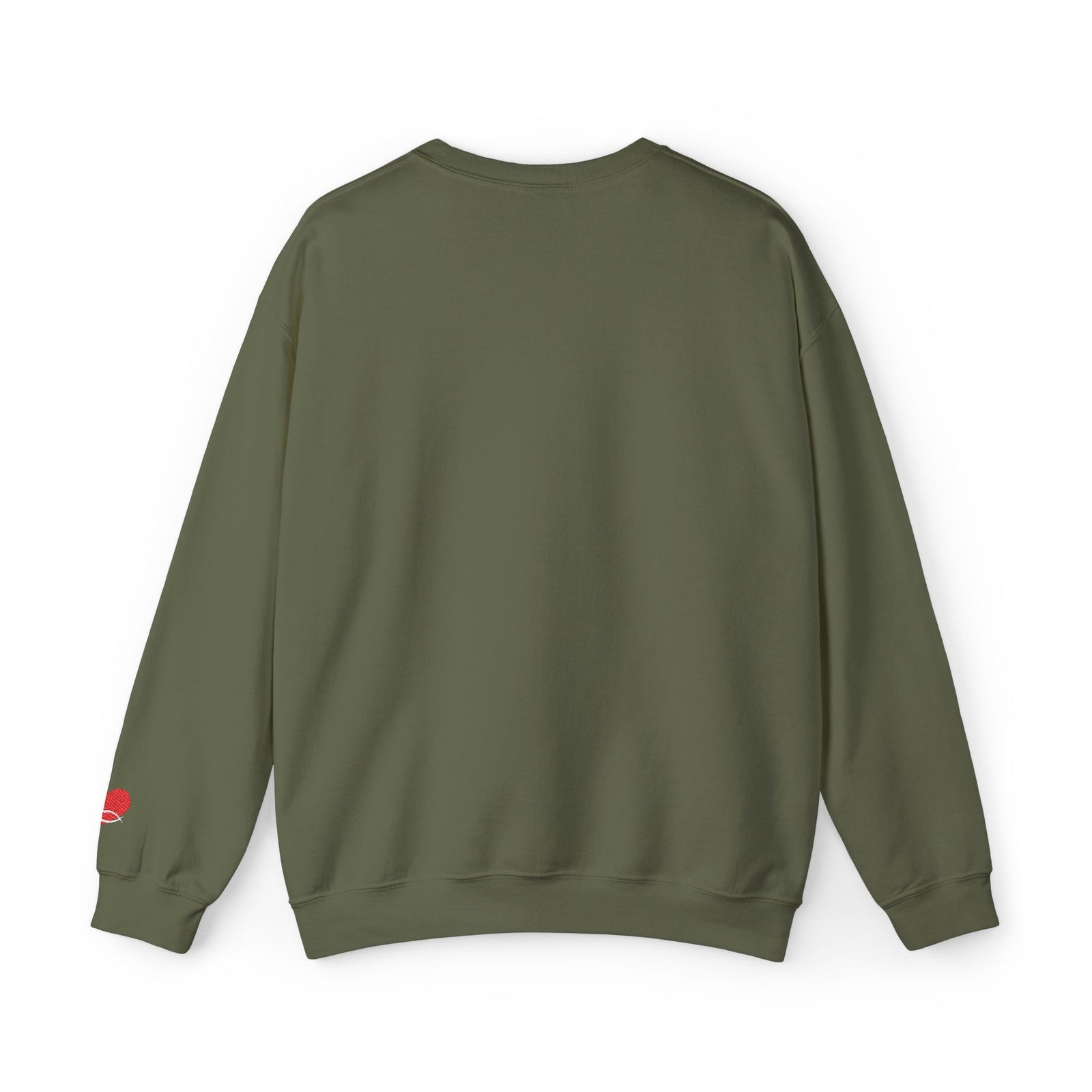 Crewneck Sweatshirt — 'AGAIN NEVER' Floral Text Design, White Cozy Pullover