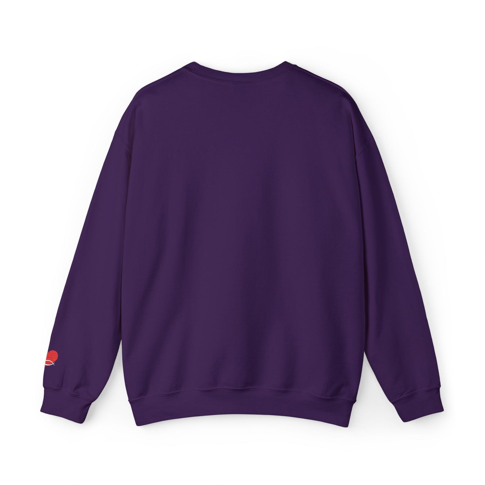 Crewneck Sweatshirt — 'AGAIN NEVER' Floral Text Design, White Cozy Pullover