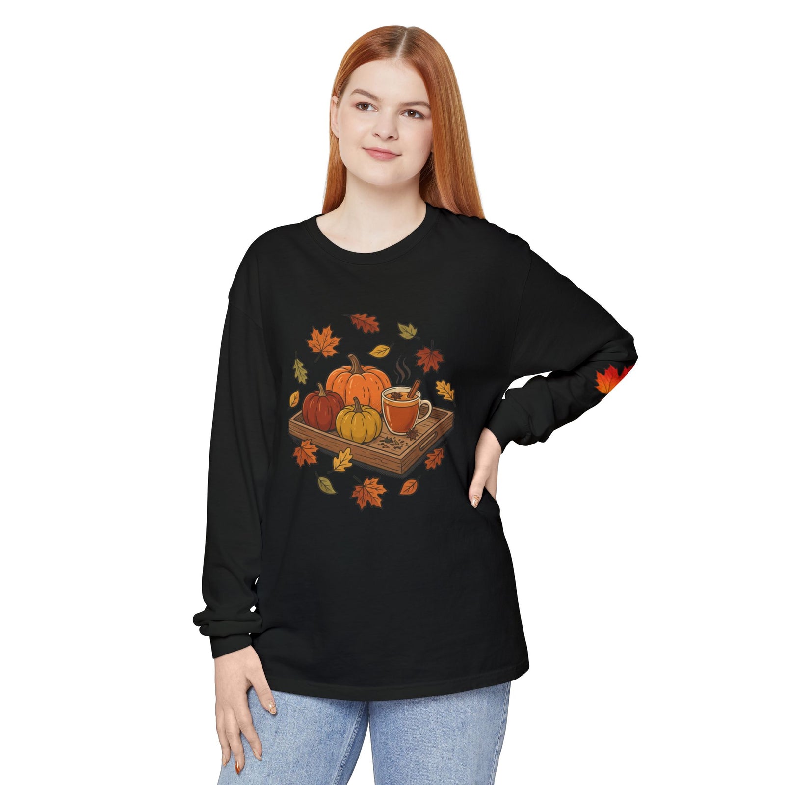 Autumn Pumpkin Tray Long Sleeve Tee