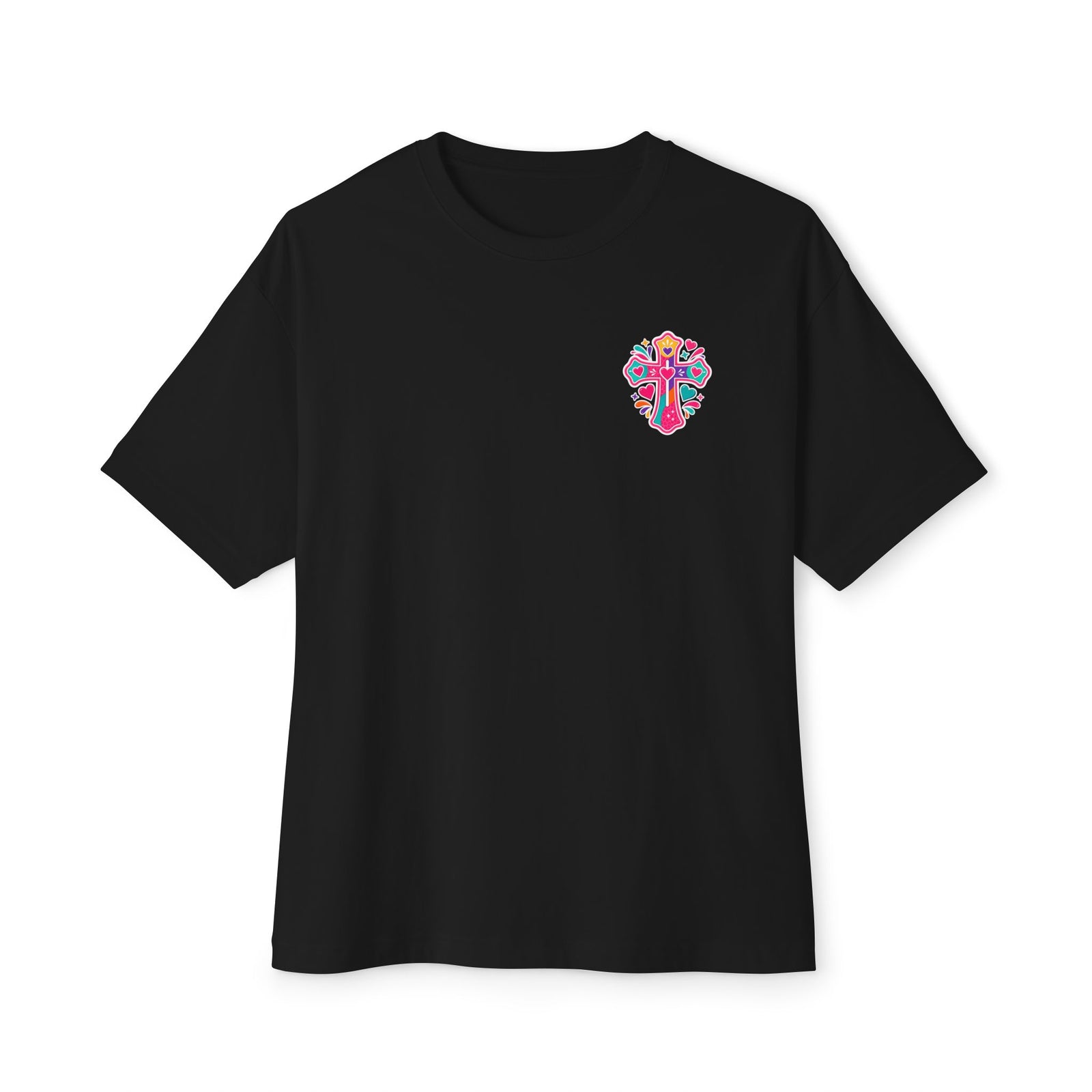 Christian Tee — "I Have Messy Hair, Pajamas On, But Jesus Still Loves Me" Boxy T-Shirt