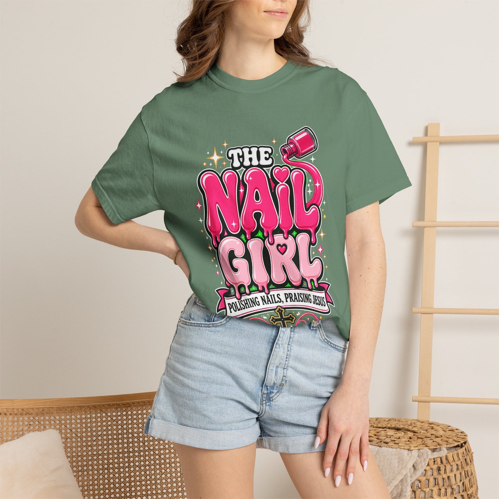 The Nail Girl T-Shirt — Polishing Nails, Praising Jesus Graphic Tee