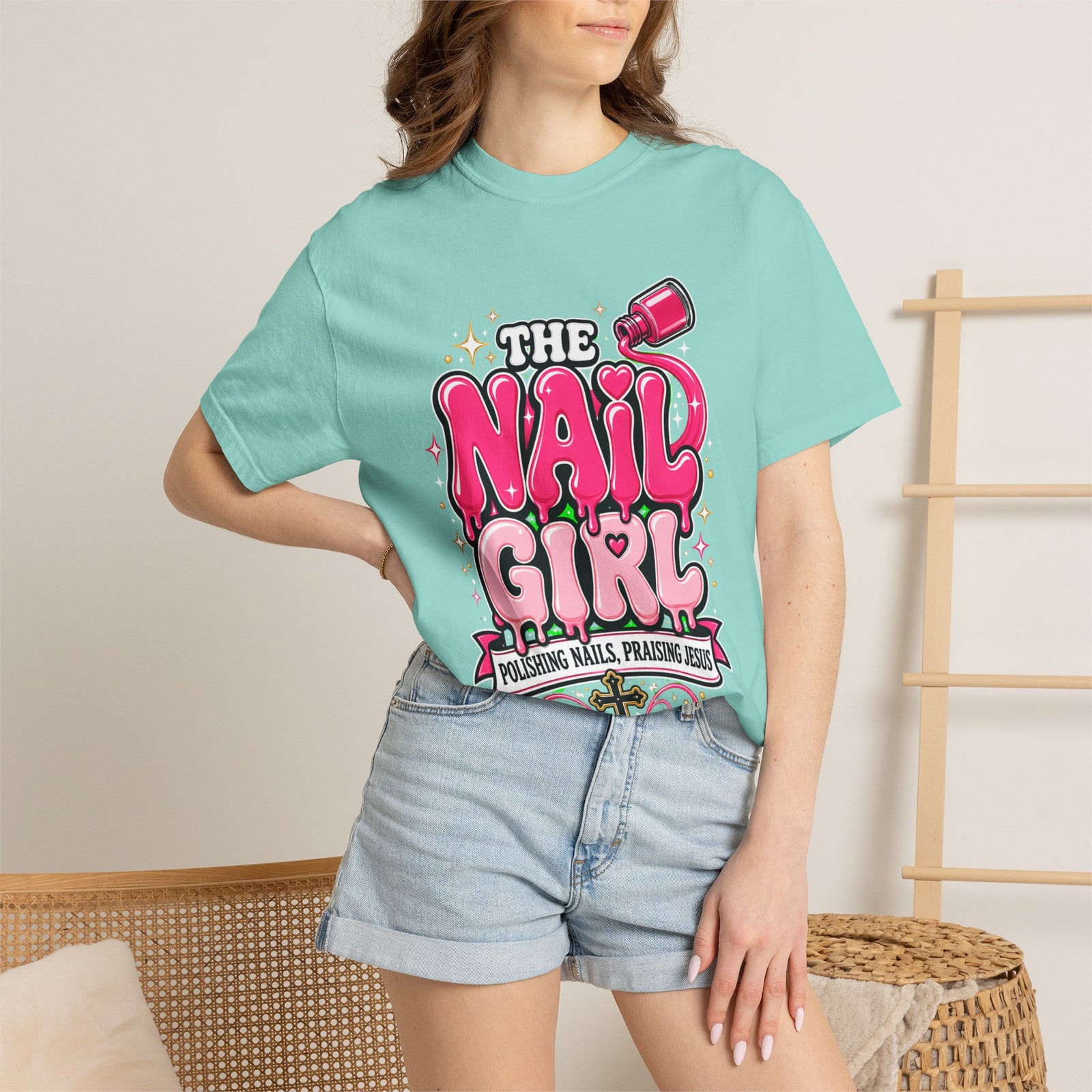 The Nail Girl T-Shirt — Polishing Nails, Praising Jesus Graphic Tee
