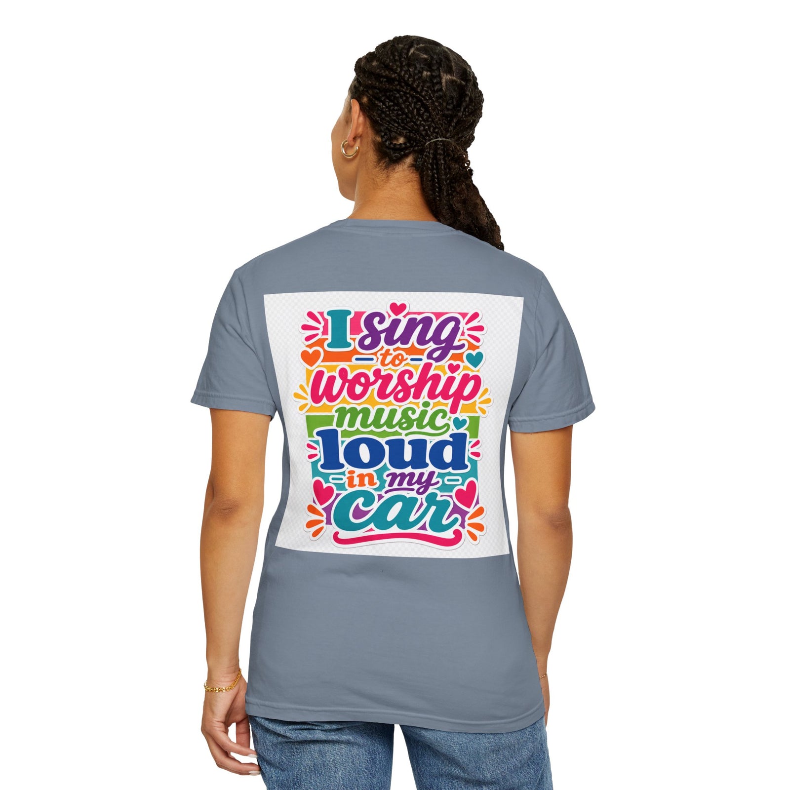 Worship Music T-Shirt — "I Sing to Worship Music Loud in My Car" Graphic Tee