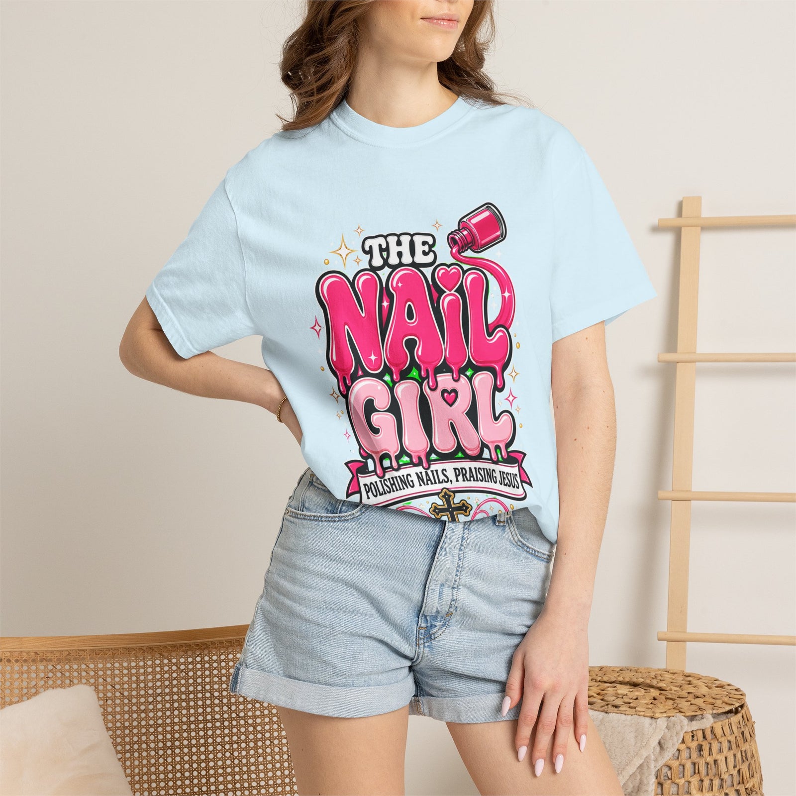 The Nail Girl T-Shirt — Polishing Nails, Praising Jesus Graphic Tee