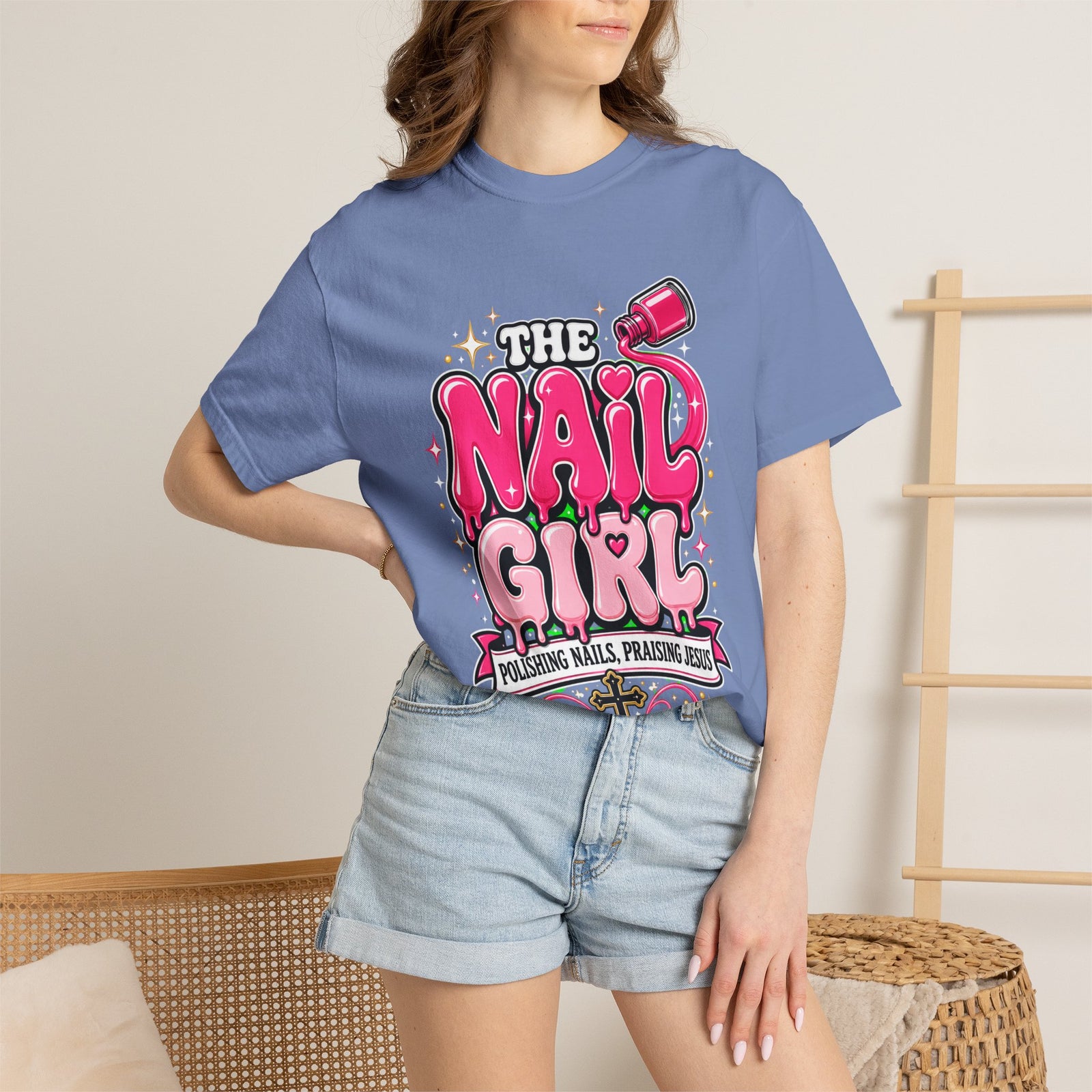 The Nail Girl T-Shirt — Polishing Nails, Praising Jesus Graphic Tee