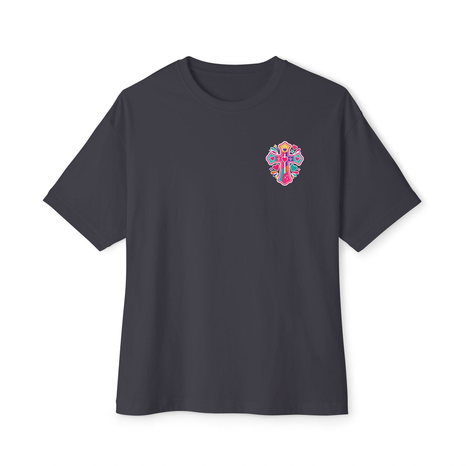 Christian Tee — "I Have Messy Hair, Pajamas On, But Jesus Still Loves Me" Boxy T-Shirt