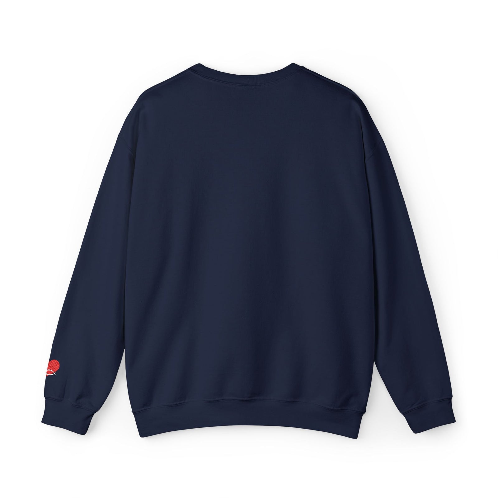 Crewneck Sweatshirt — 'AGAIN NEVER' Floral Text Design, White Cozy Pullover