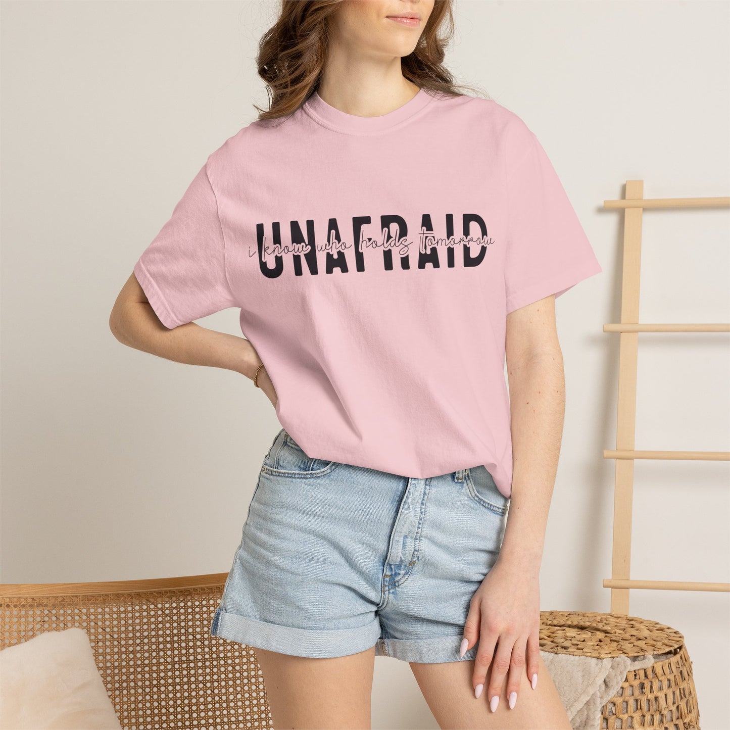 UNAFRAID Graphic Tee — Bold Black Text Chest T-Shirt