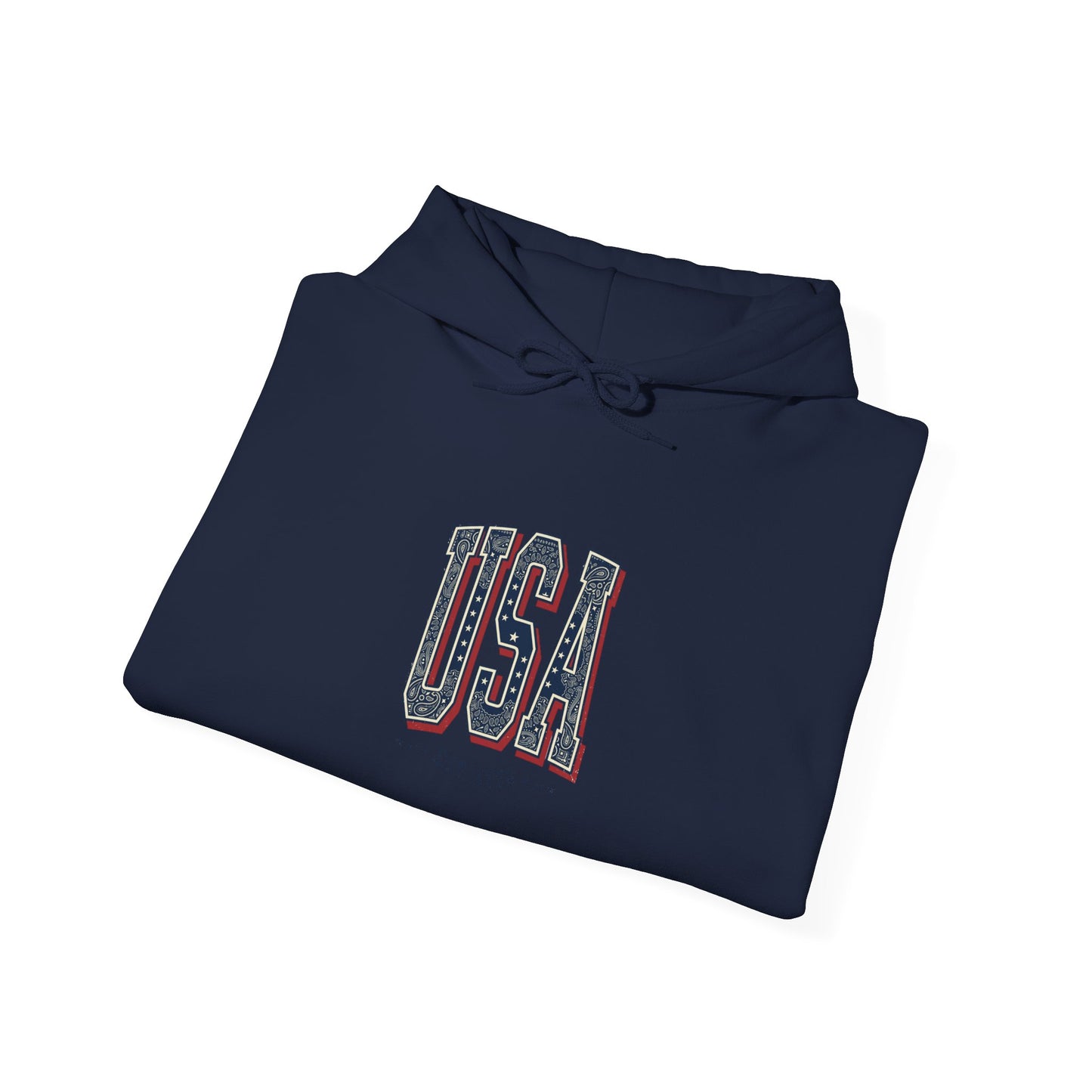 USA Arch Retro Typography Hoodie | 4th of July Vintage Americana