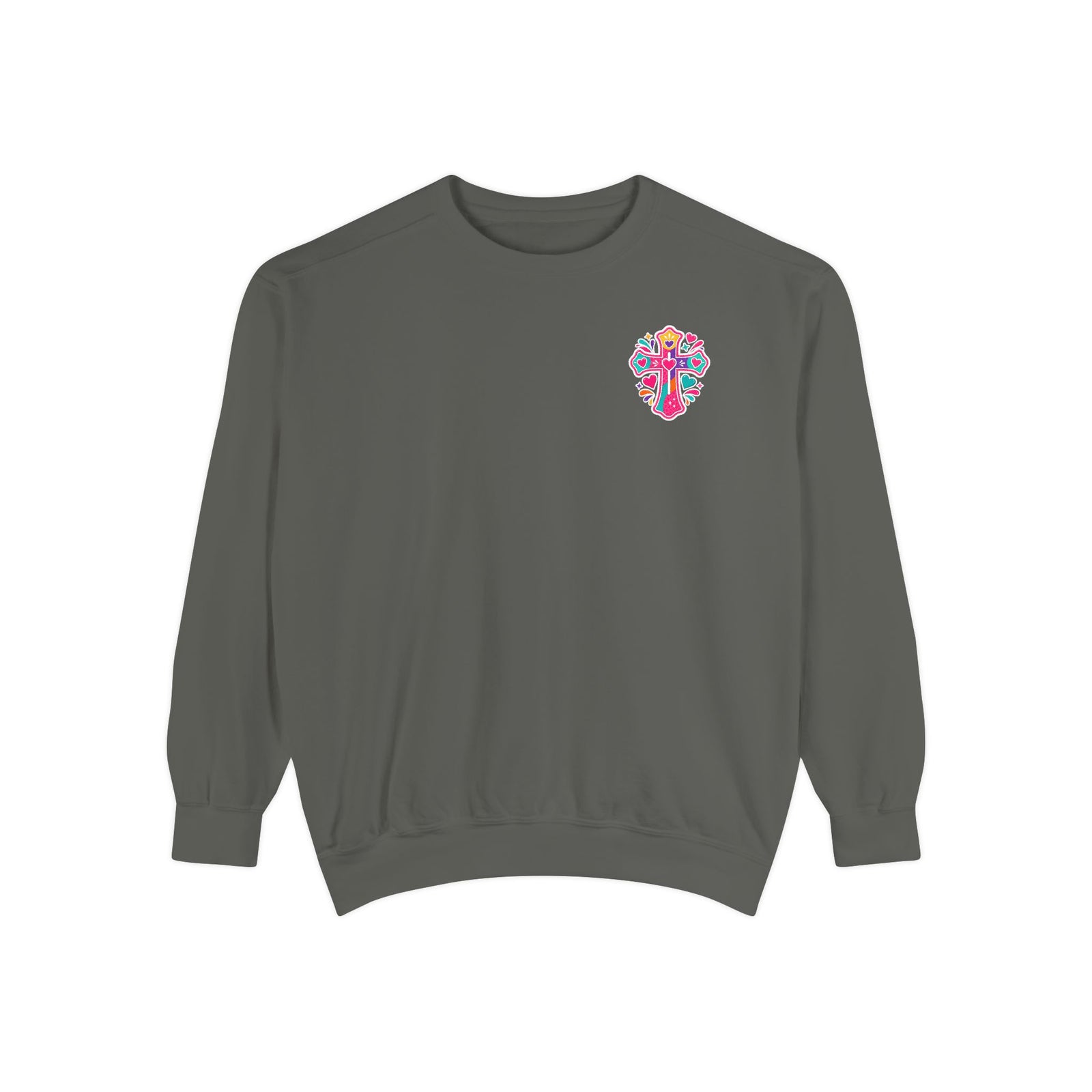 Christian Pajama Sweatshirt — "I Have Messy Hair, Pajamas On, Jesus Still Loves Me" Cozy Crewneck