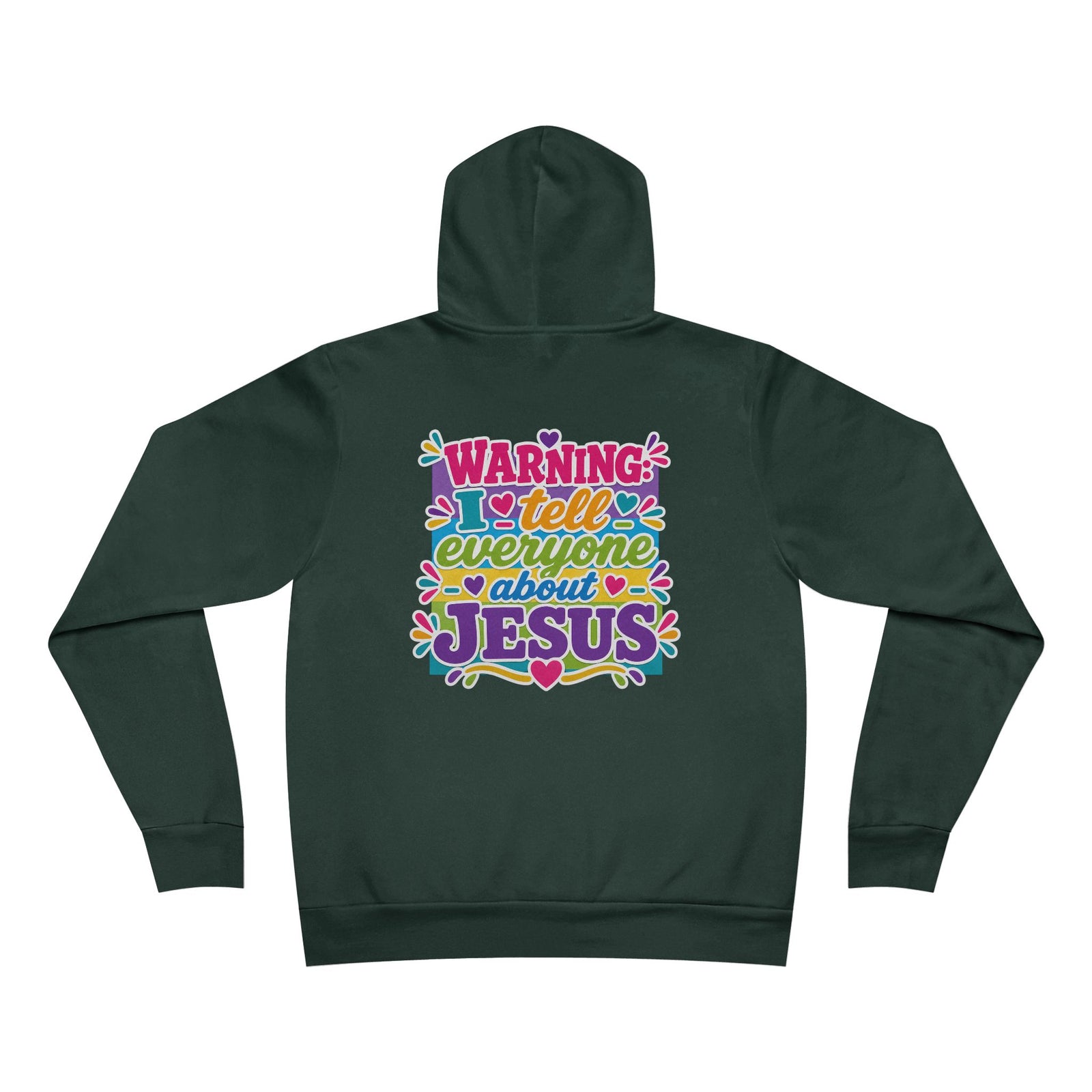 Warning I Tell Everyone About Jesus Hoodie — Colorful Christian Pullover