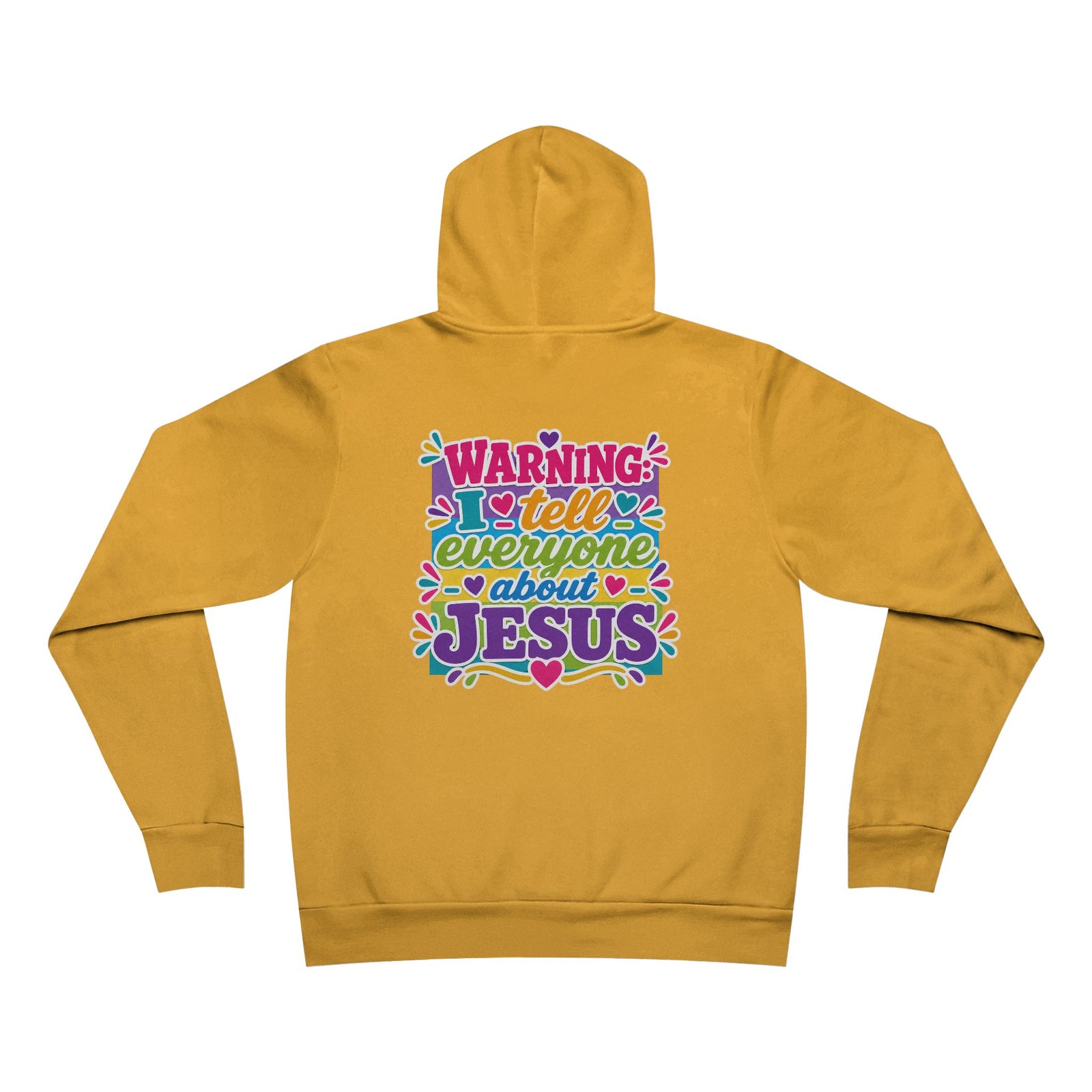 Warning I Tell Everyone About Jesus Hoodie — Colorful Christian Pullover