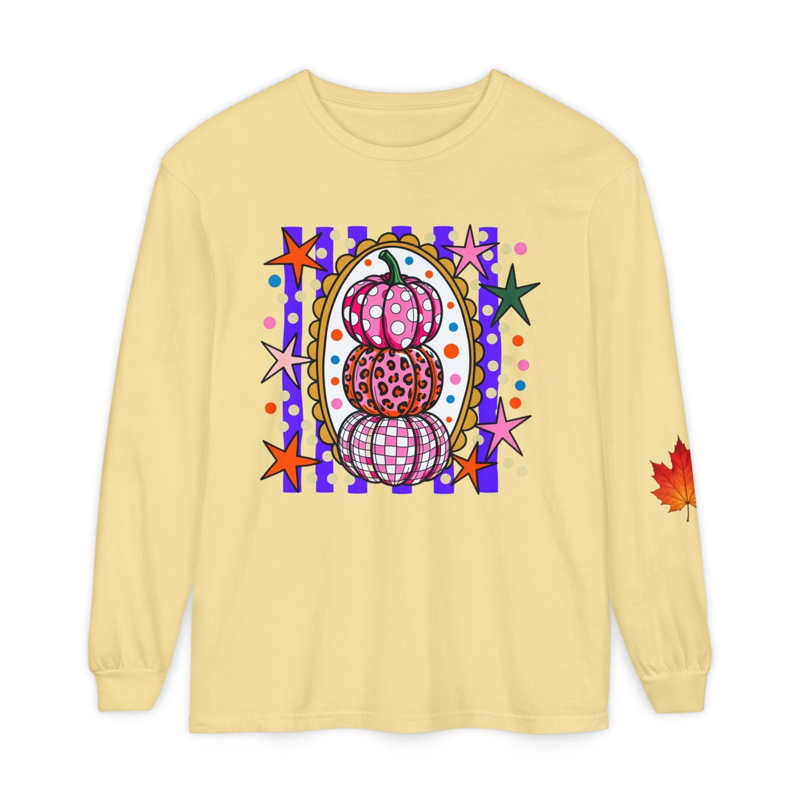 Autumn Pop Art Pumpkin Long Sleeve Shirt