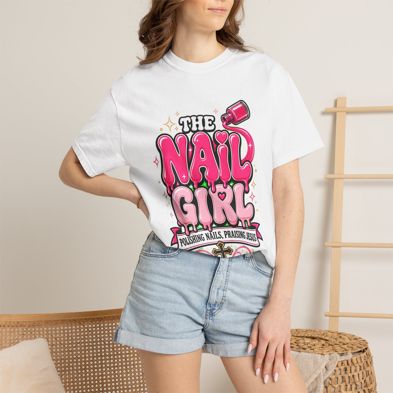 The Nail Girl T-Shirt — Polishing Nails, Praising Jesus Graphic Tee