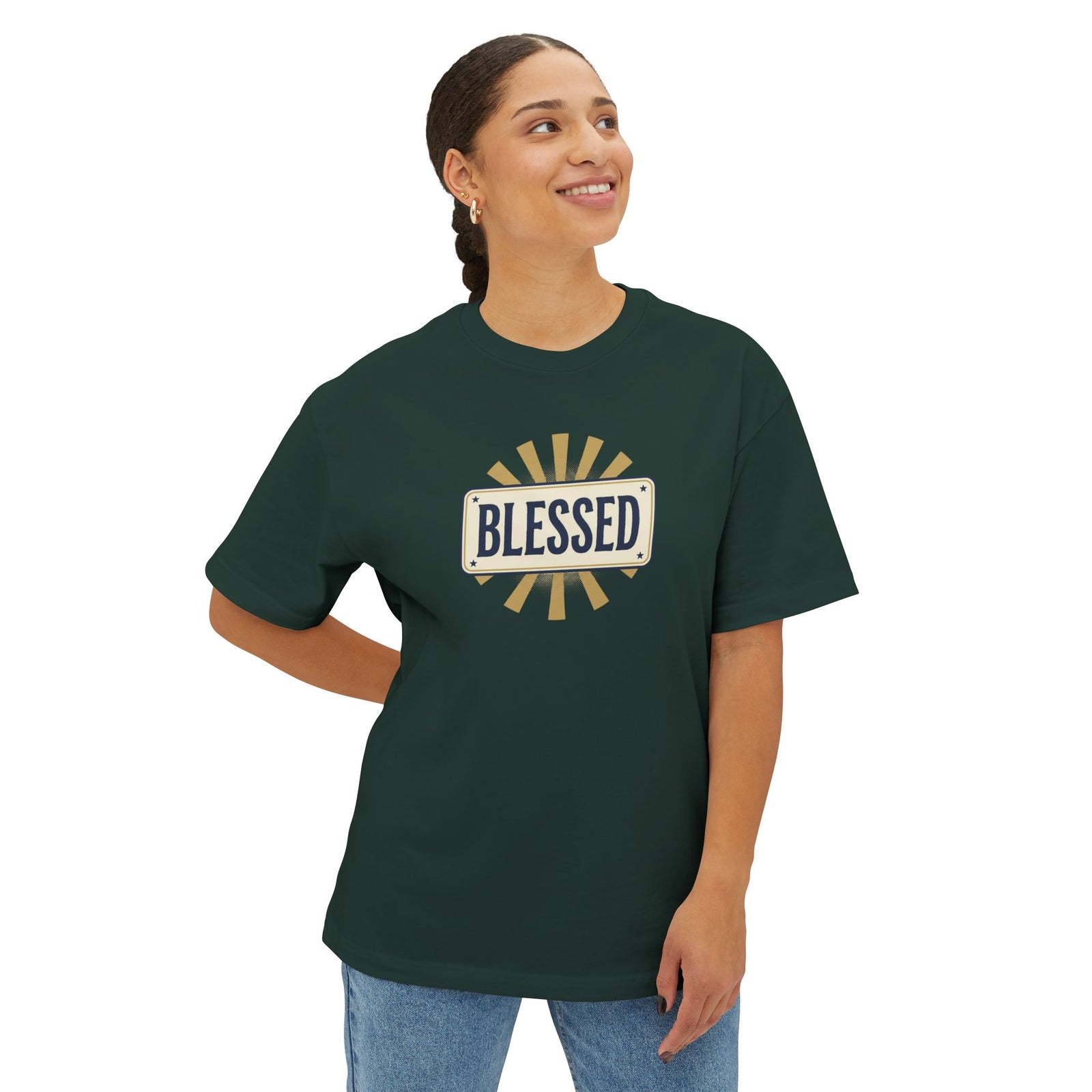 Blessed Vintage Sign T-Shirt — Oversized Boxy Tee
