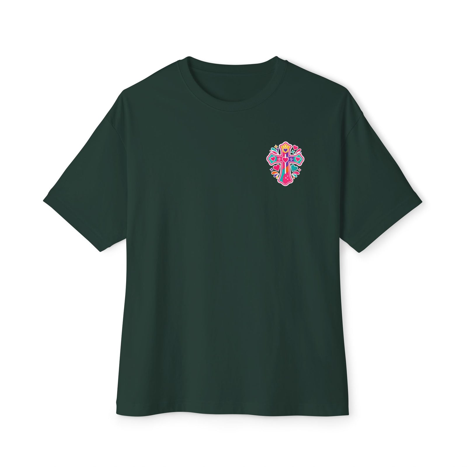 Christian Tee — "I Have Messy Hair, Pajamas On, But Jesus Still Loves Me" Boxy T-Shirt