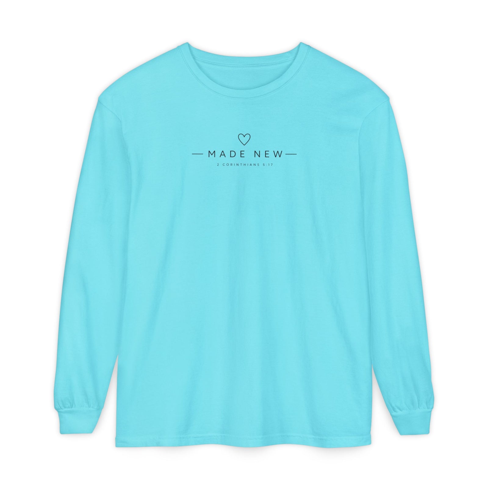 Made New Long Sleeve T-Shirt — Minimal Christian Faith Graphic