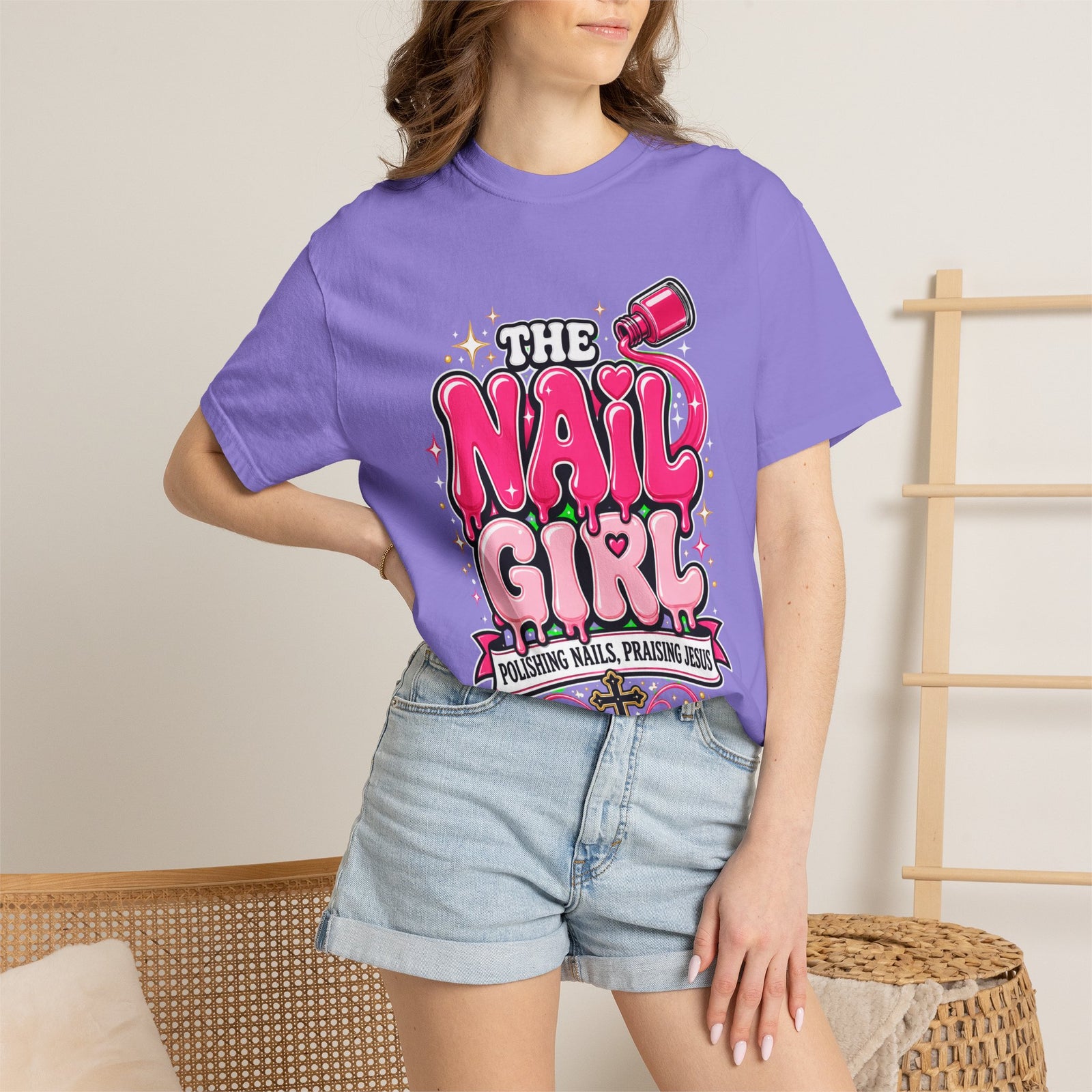 The Nail Girl T-Shirt — Polishing Nails, Praising Jesus Graphic Tee