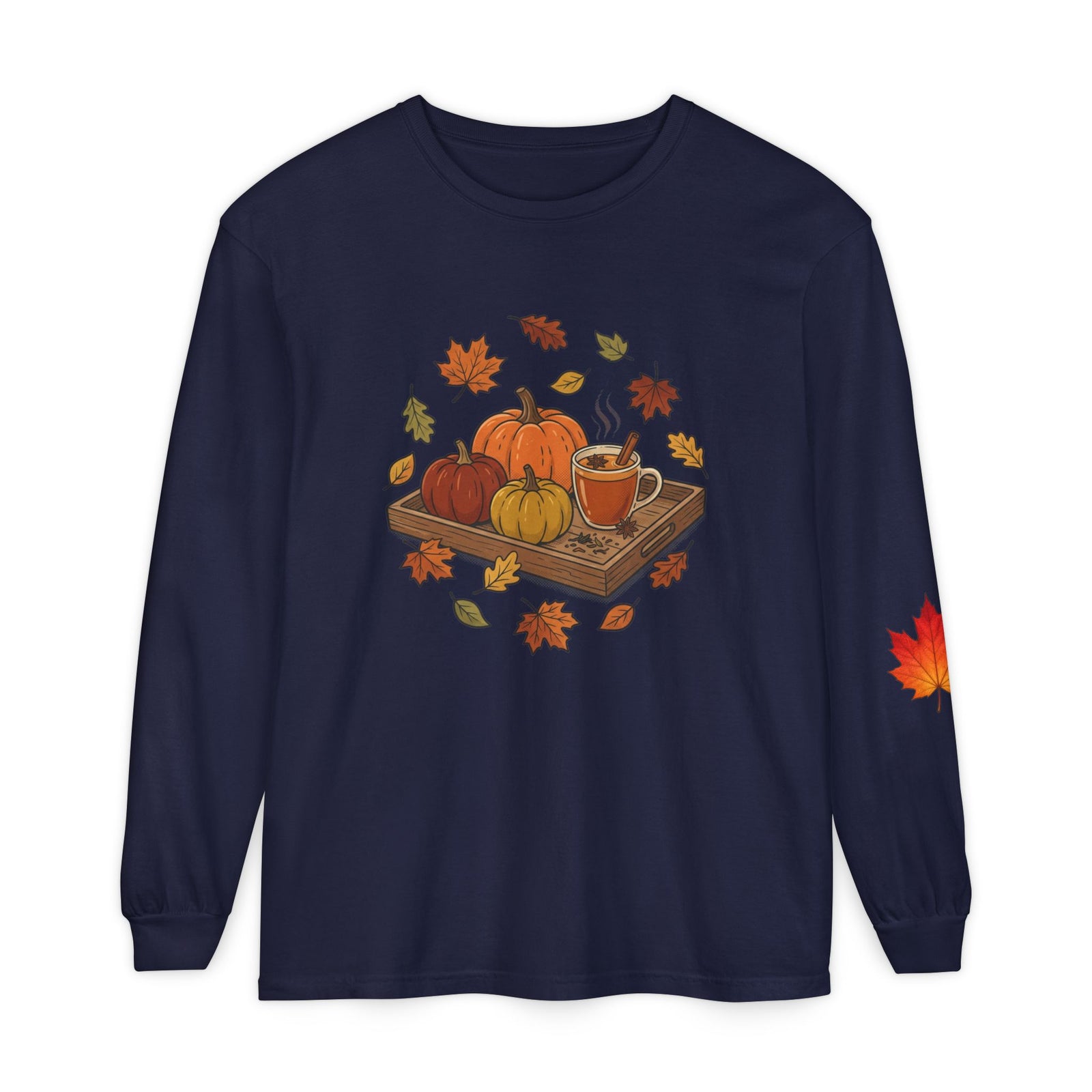 Autumn Pumpkin Tray Long Sleeve Tee