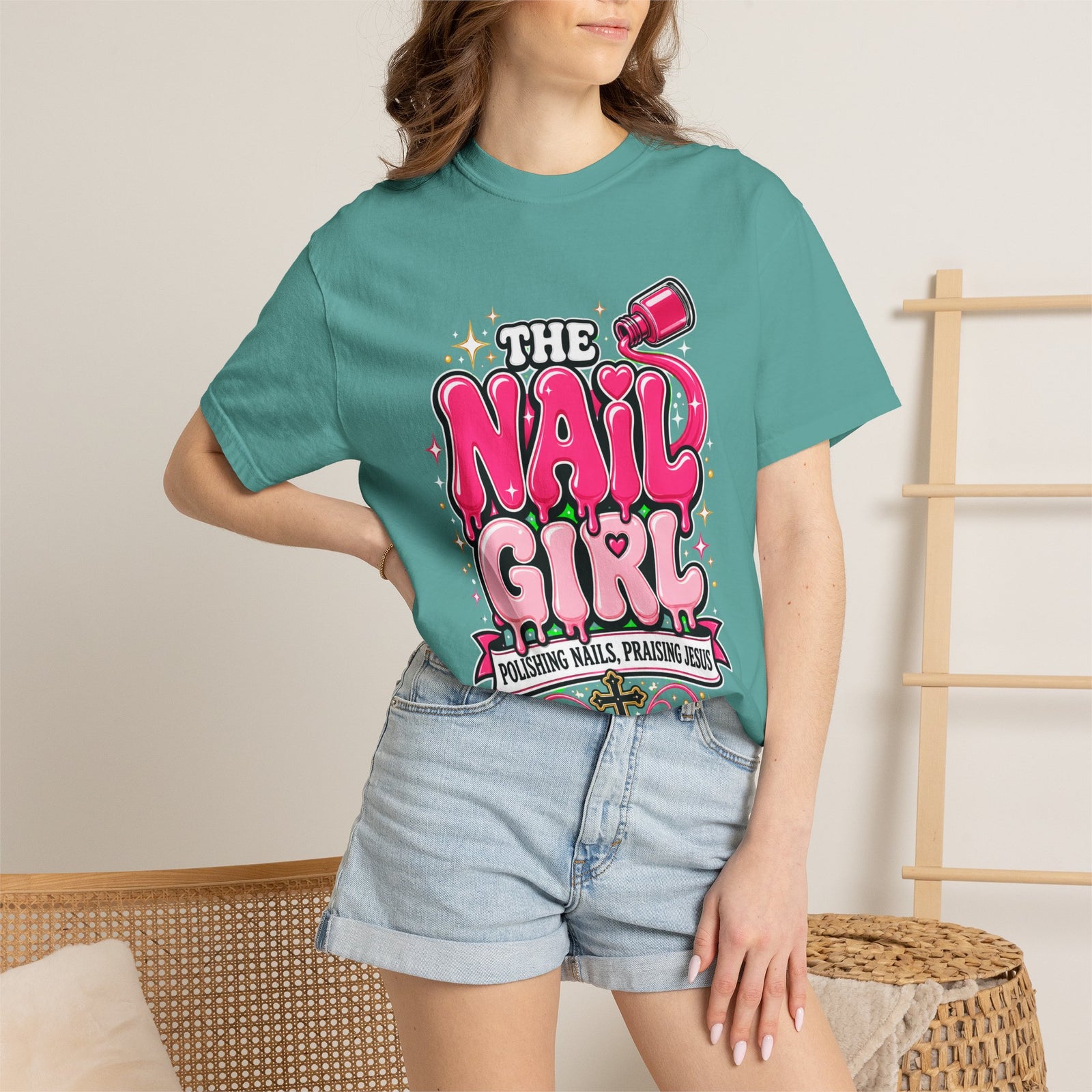 The Nail Girl T-Shirt — Polishing Nails, Praising Jesus Graphic Tee