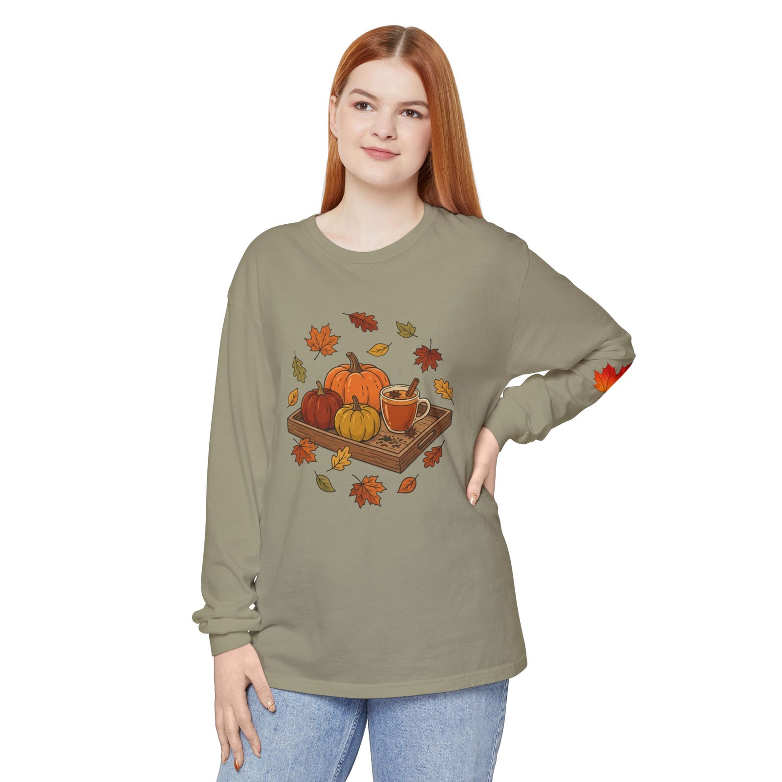 Autumn Pumpkin Tray Long Sleeve Tee