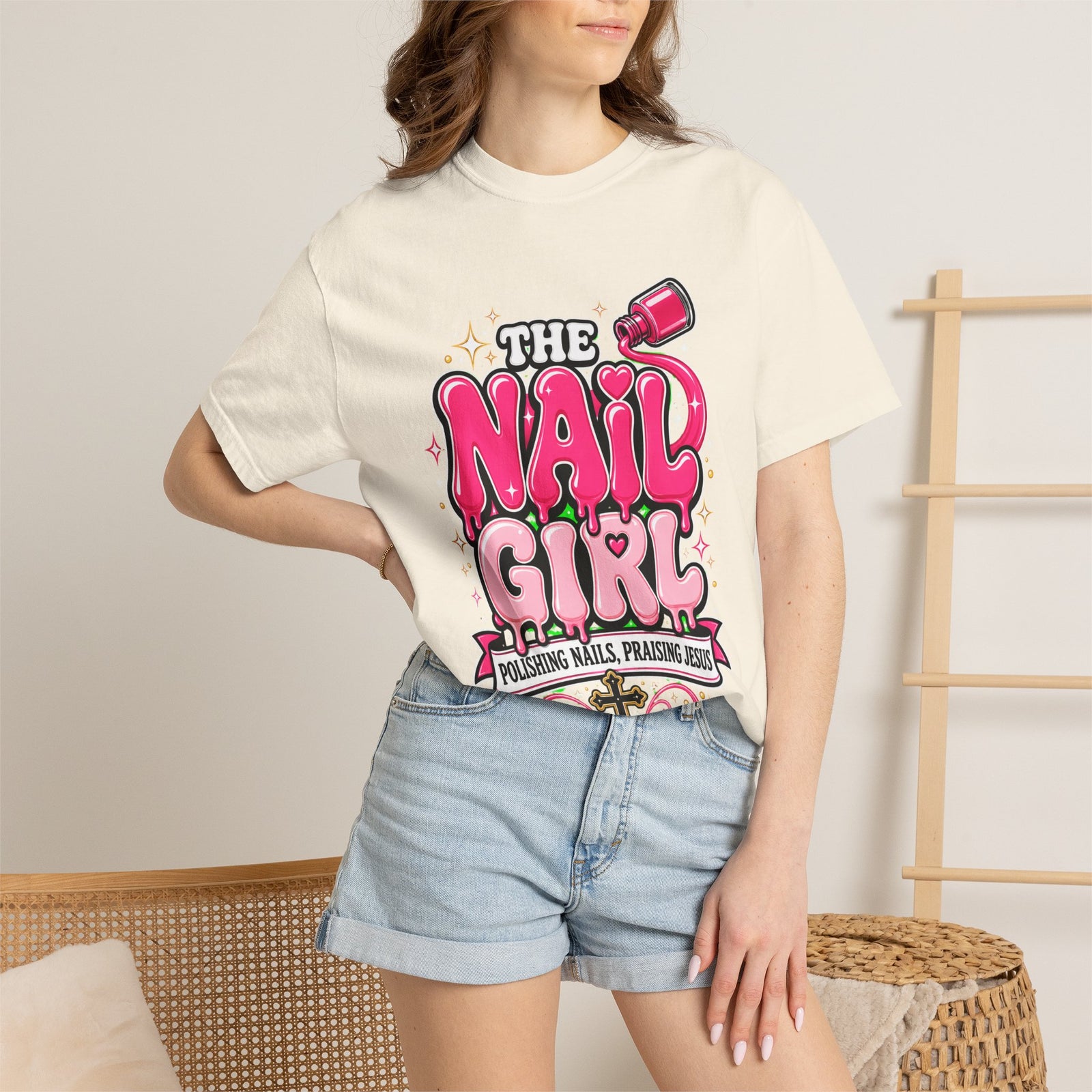 The Nail Girl T-Shirt — Polishing Nails, Praising Jesus Graphic Tee