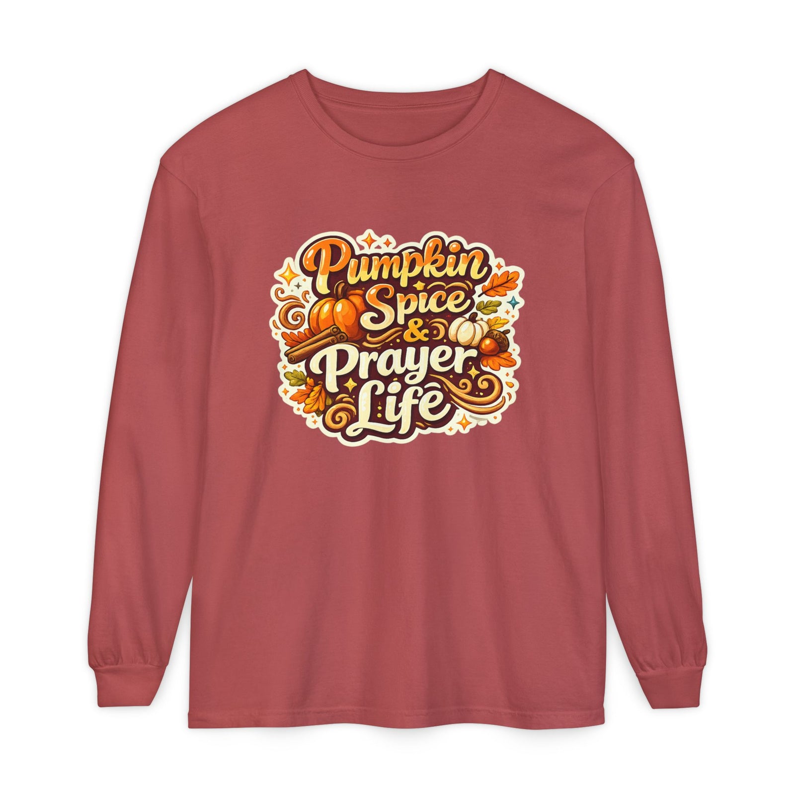Pumpkin Spice & Prayer Life Long Sleeve Tee