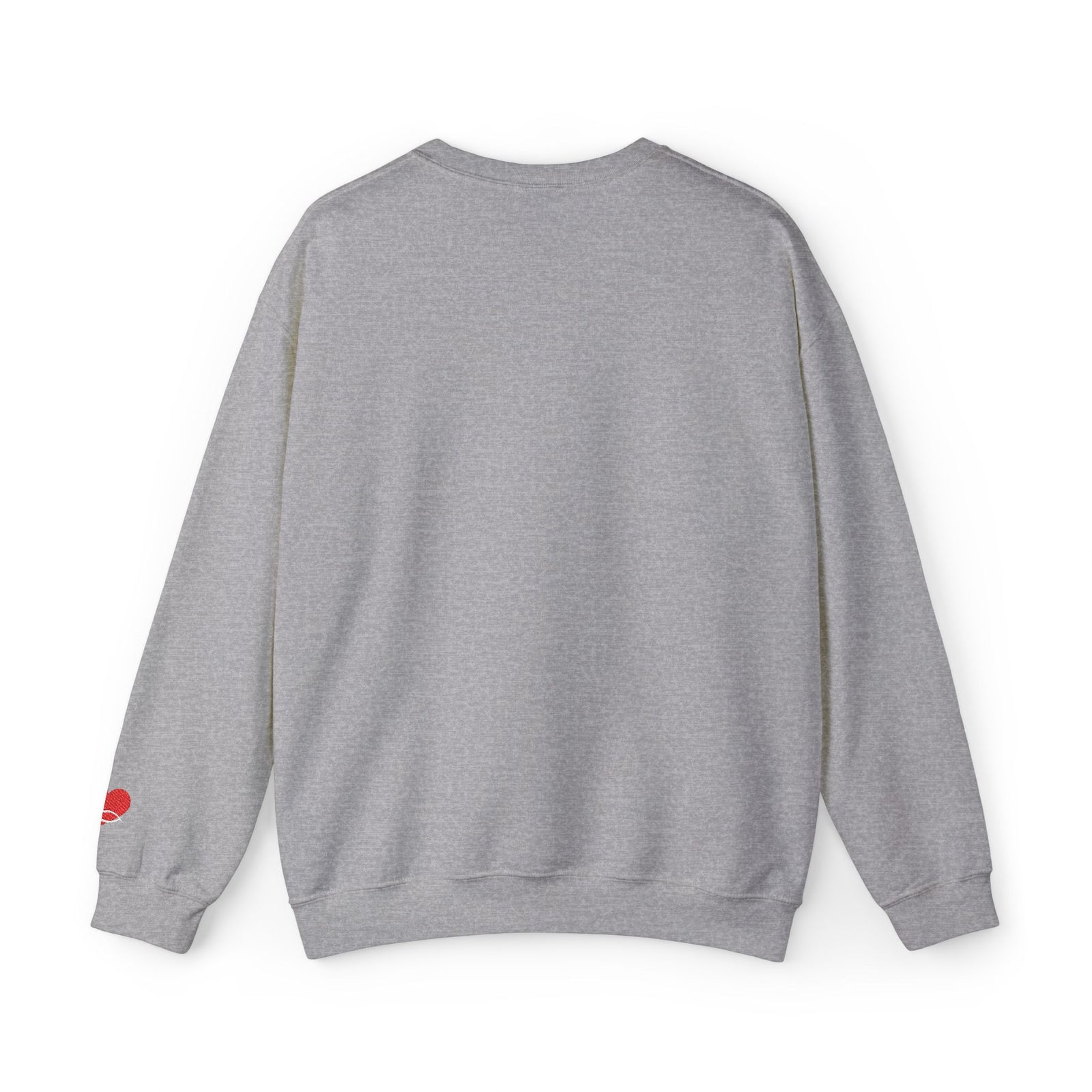 Crewneck Sweatshirt — 'AGAIN NEVER' Floral Text Design, White Cozy Pullover