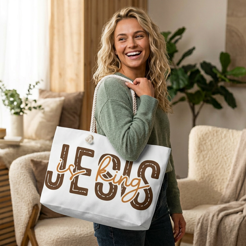 Jesus is King Weekender Bag – Christian Weekend Travel Tote