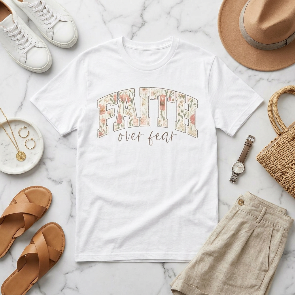 Faith Over Fear Floral Tee