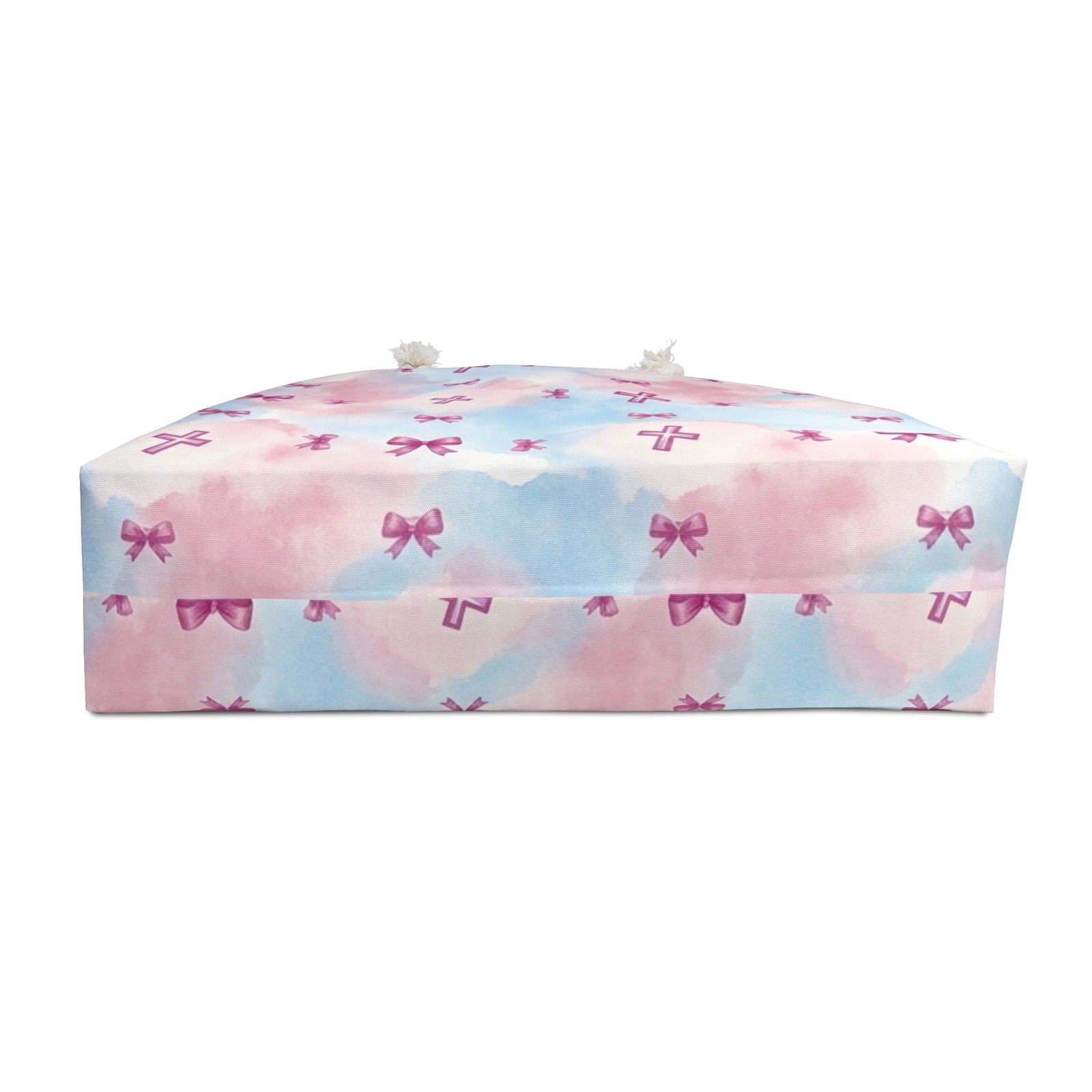 Pastel Cross & Bow Tote Bag