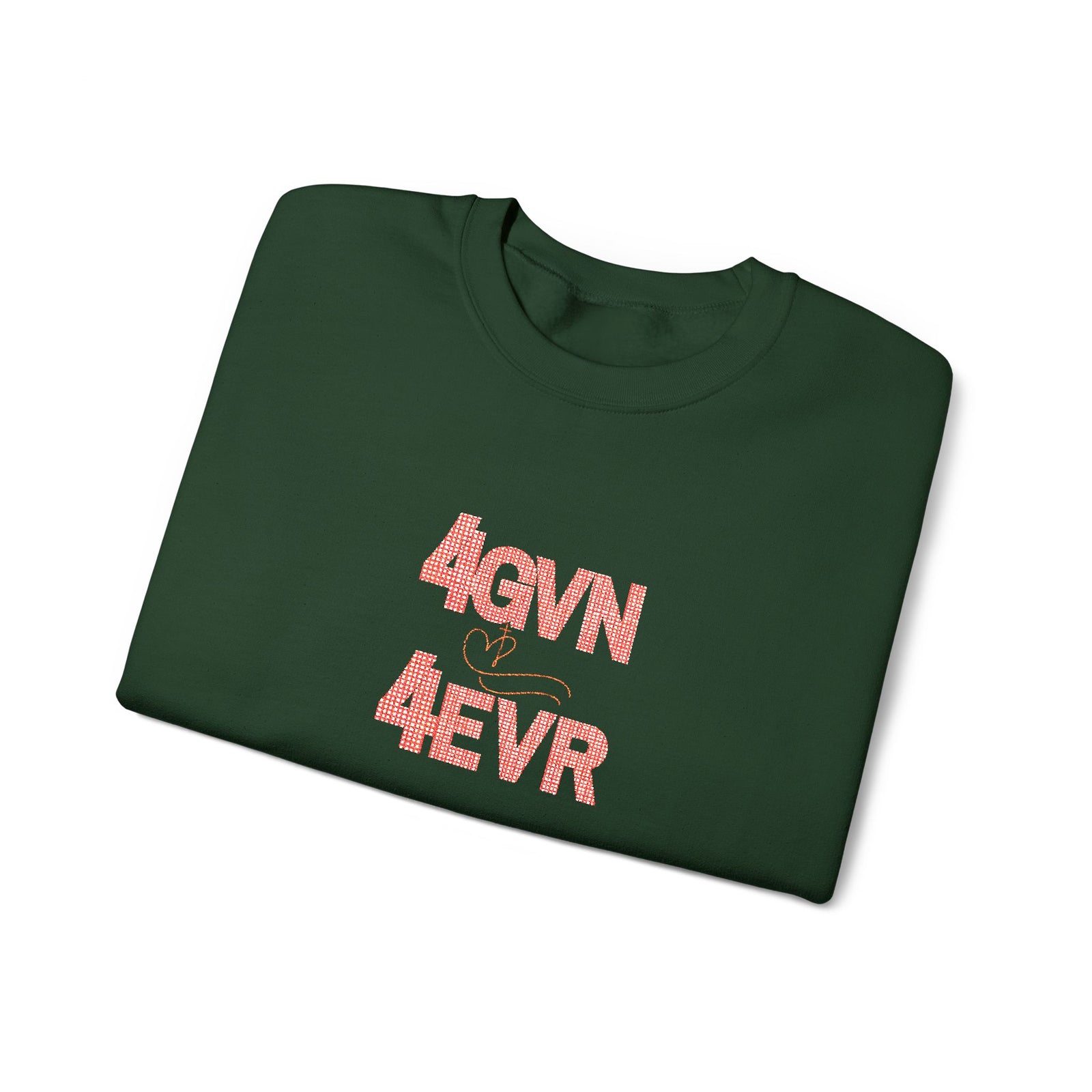 Crewneck Sweatshirt — 'AGAIN NEVER' Floral Text Design, White Cozy Pullover