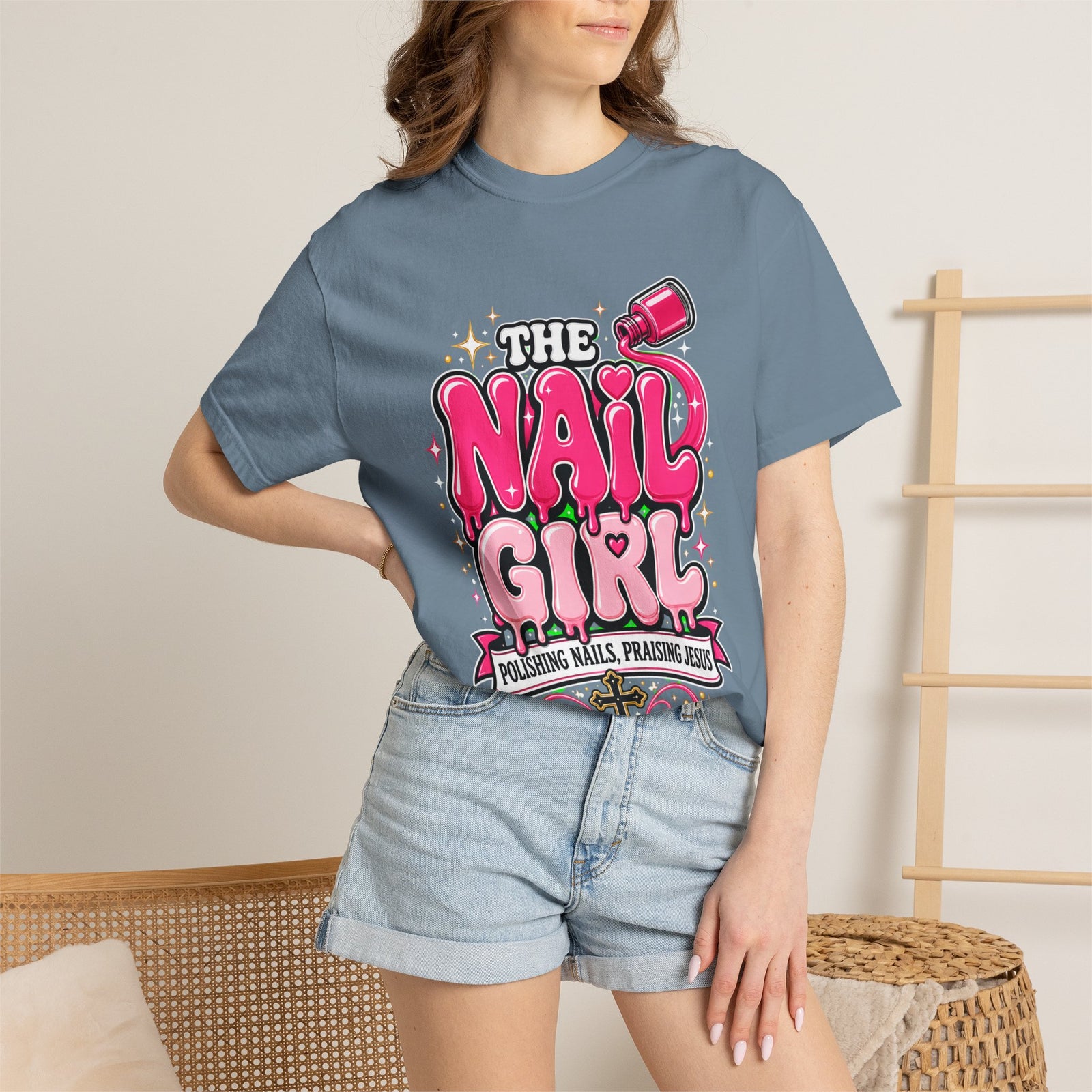 The Nail Girl T-Shirt — Polishing Nails, Praising Jesus Graphic Tee