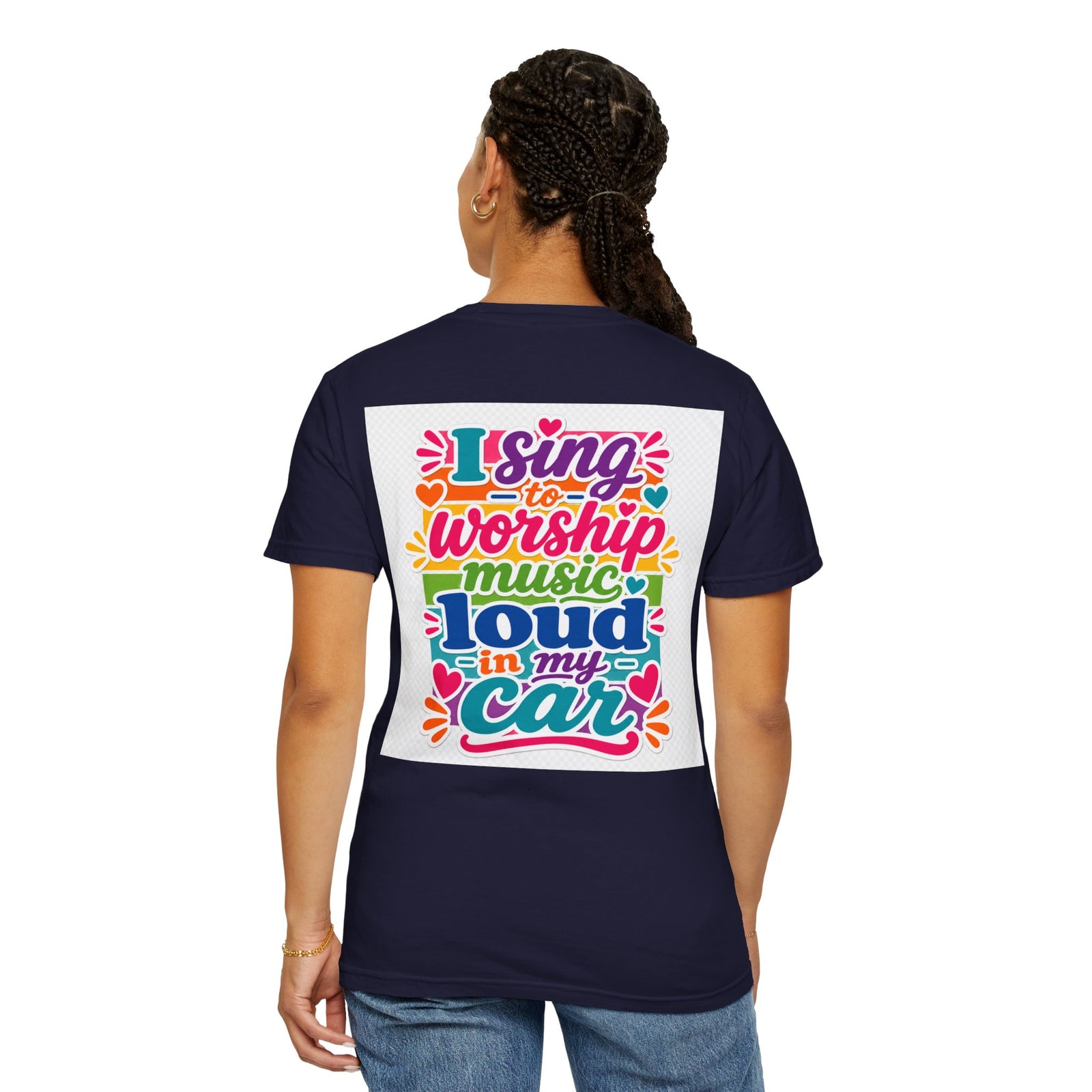 Worship Music T-Shirt — "I Sing to Worship Music Loud in My Car" Graphic Tee