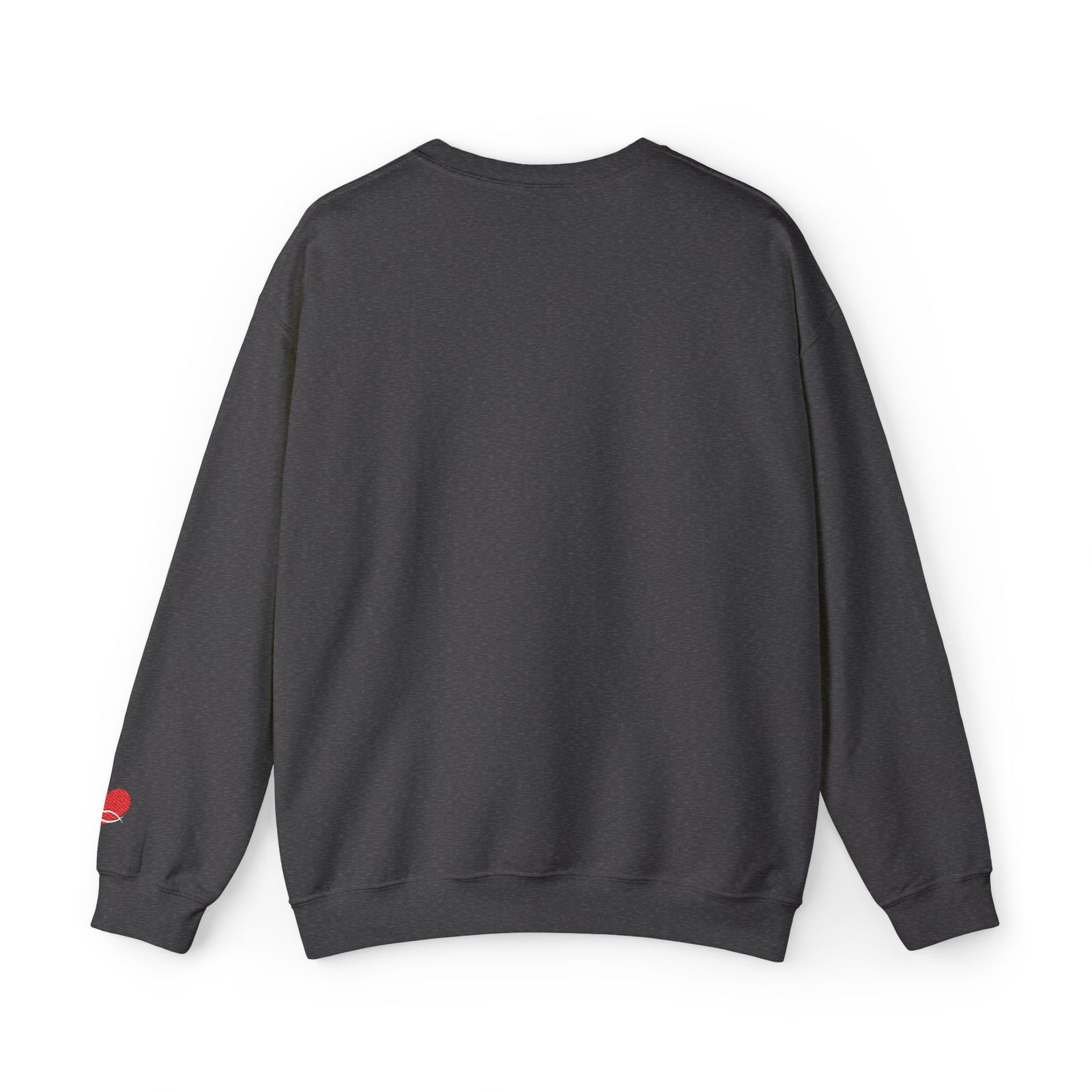 Crewneck Sweatshirt — 'AGAIN NEVER' Floral Text Design, White Cozy Pullover