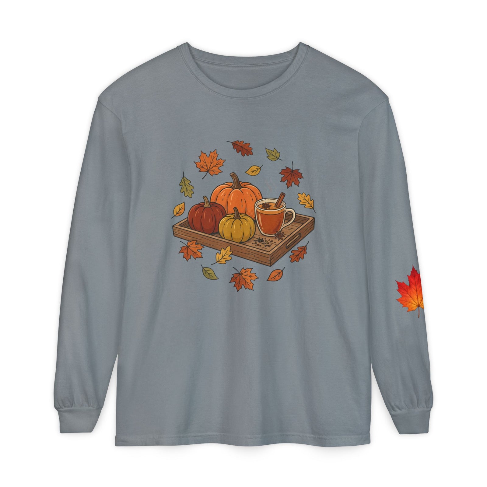 Autumn Pumpkin Tray Long Sleeve Tee