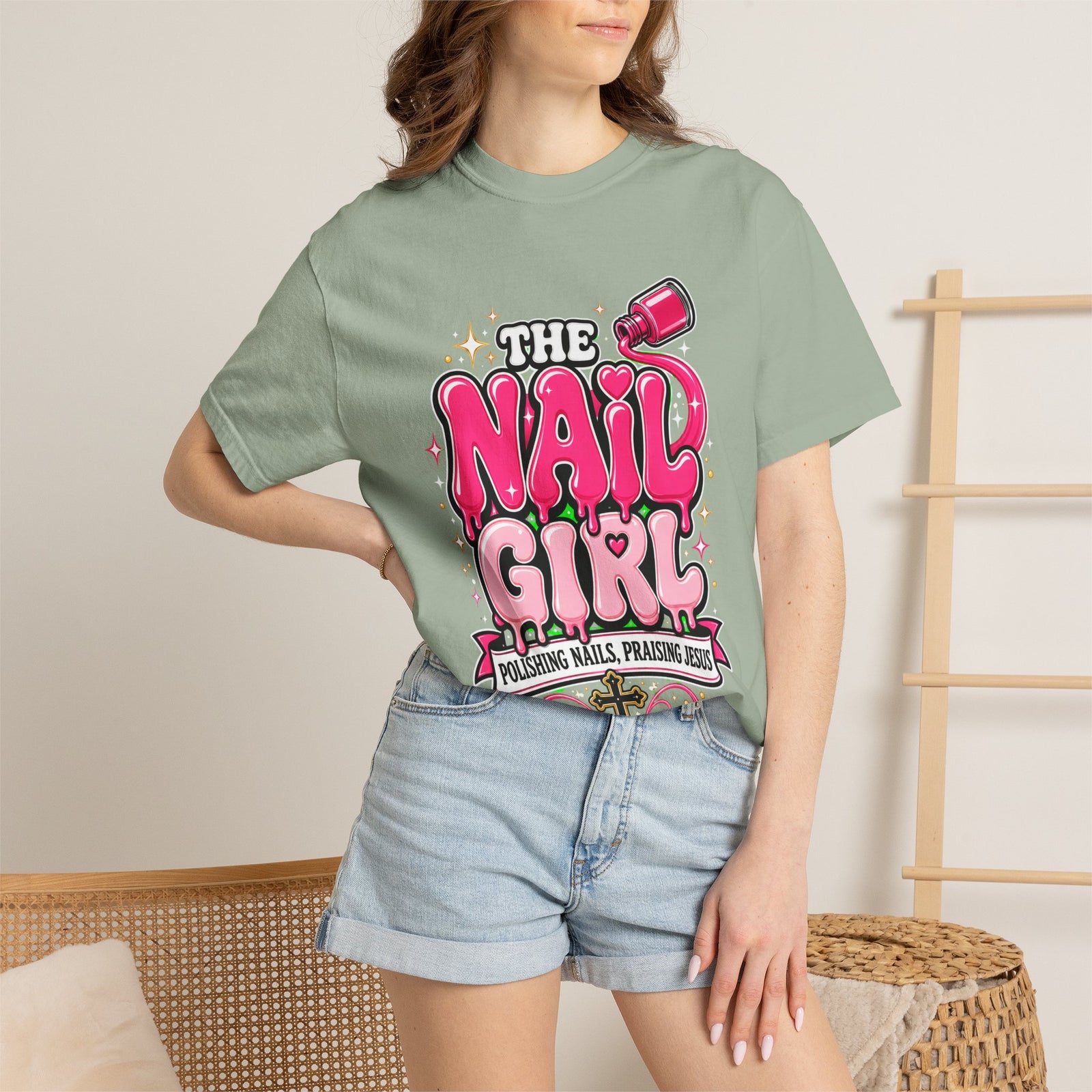 The Nail Girl T-Shirt — Polishing Nails, Praising Jesus Graphic Tee
