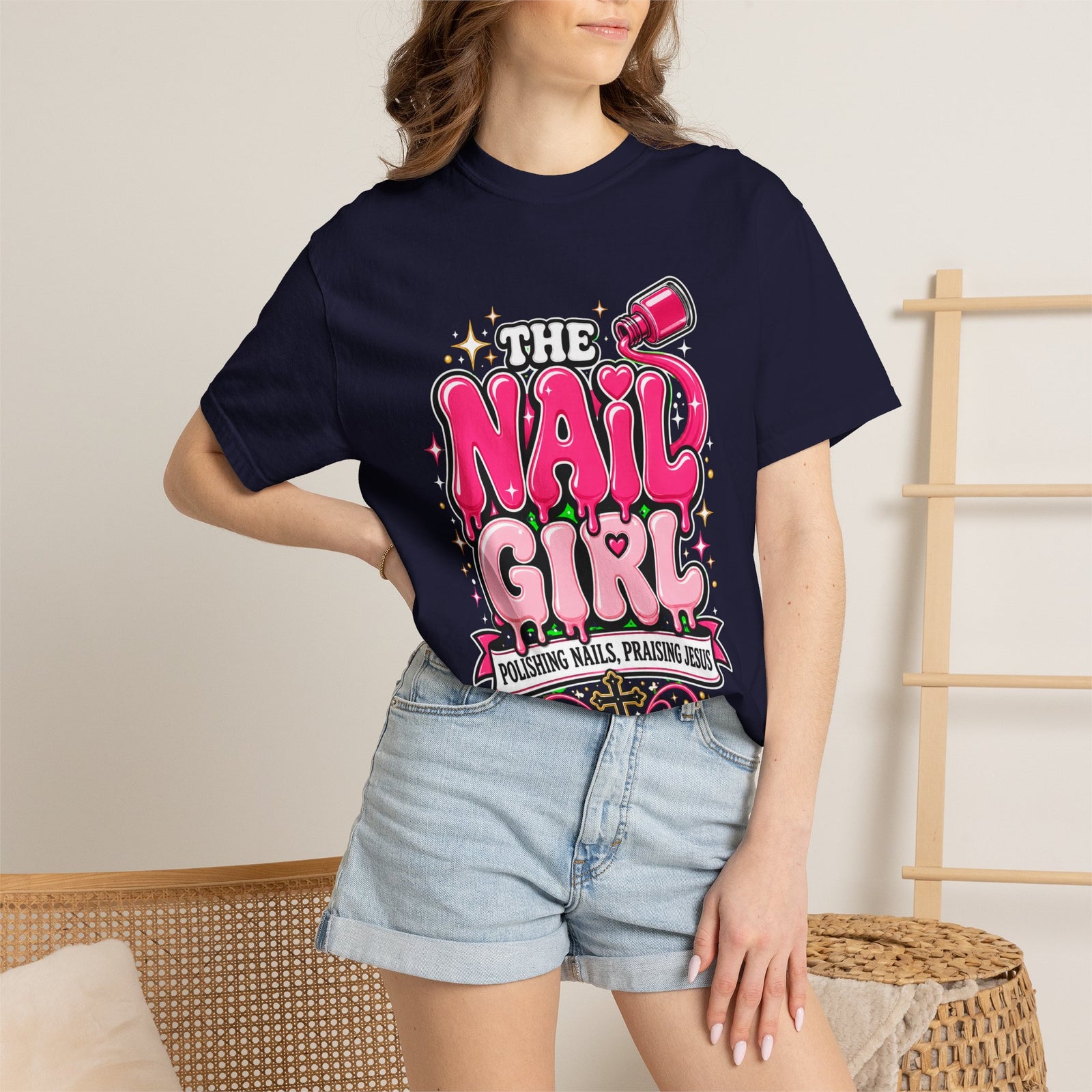 The Nail Girl T-Shirt — Polishing Nails, Praising Jesus Graphic Tee