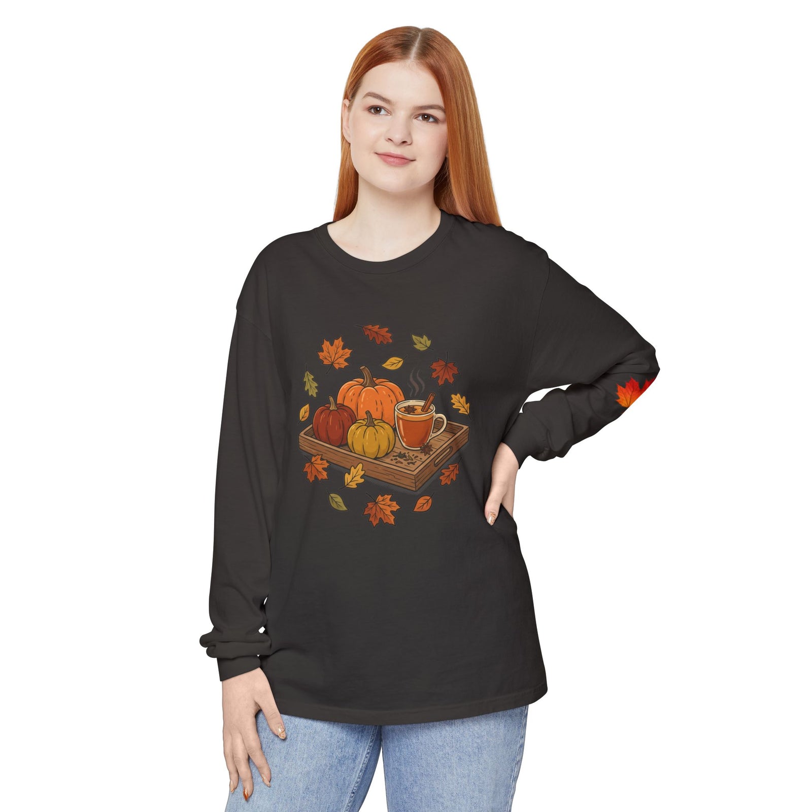 Autumn Pumpkin Tray Long Sleeve Tee