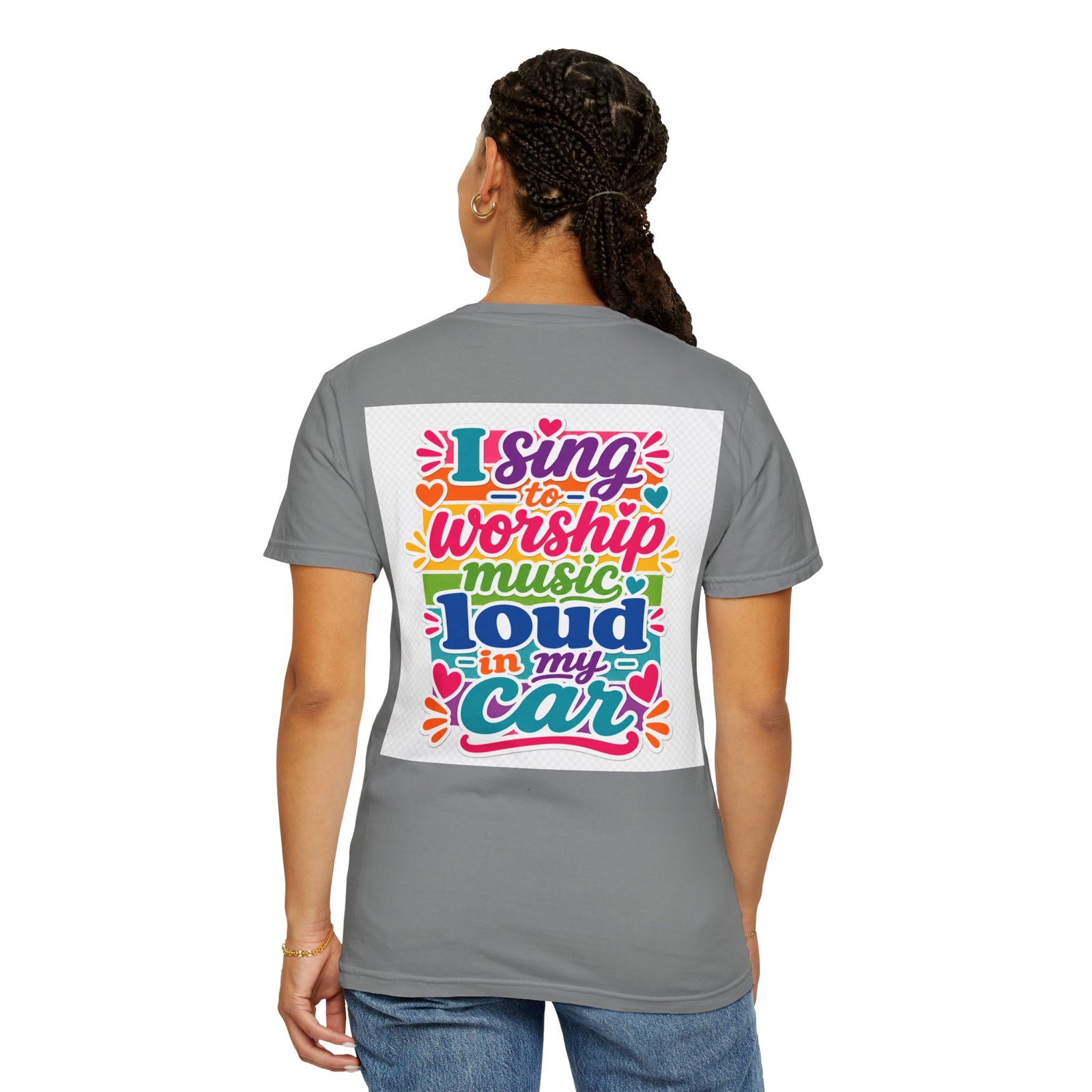 Worship Music T-Shirt — "I Sing to Worship Music Loud in My Car" Graphic Tee