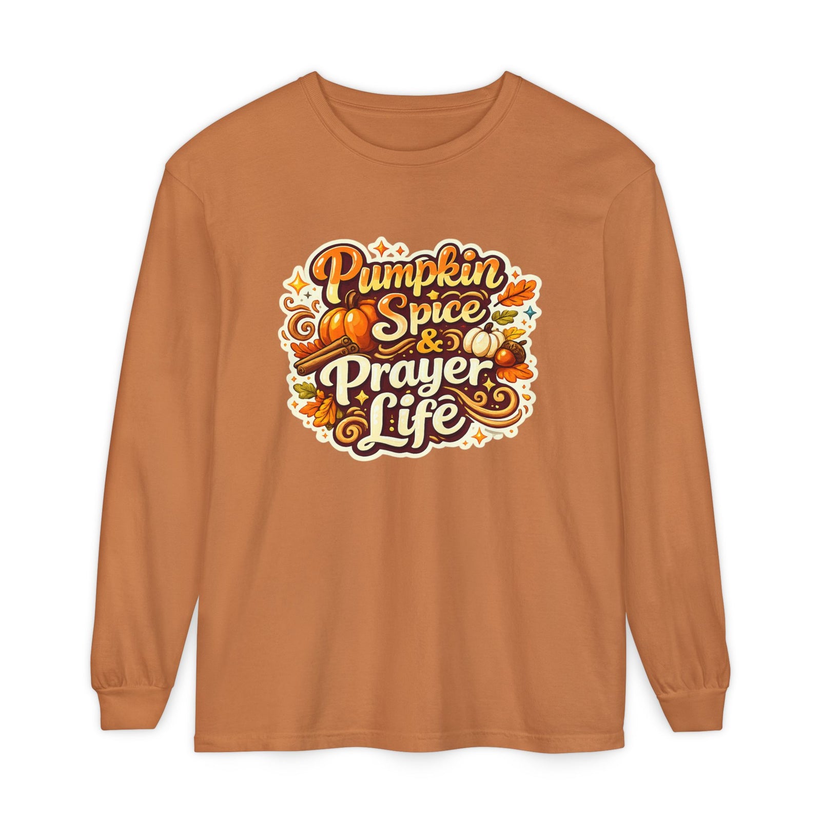 Pumpkin Spice & Prayer Life Long Sleeve Tee