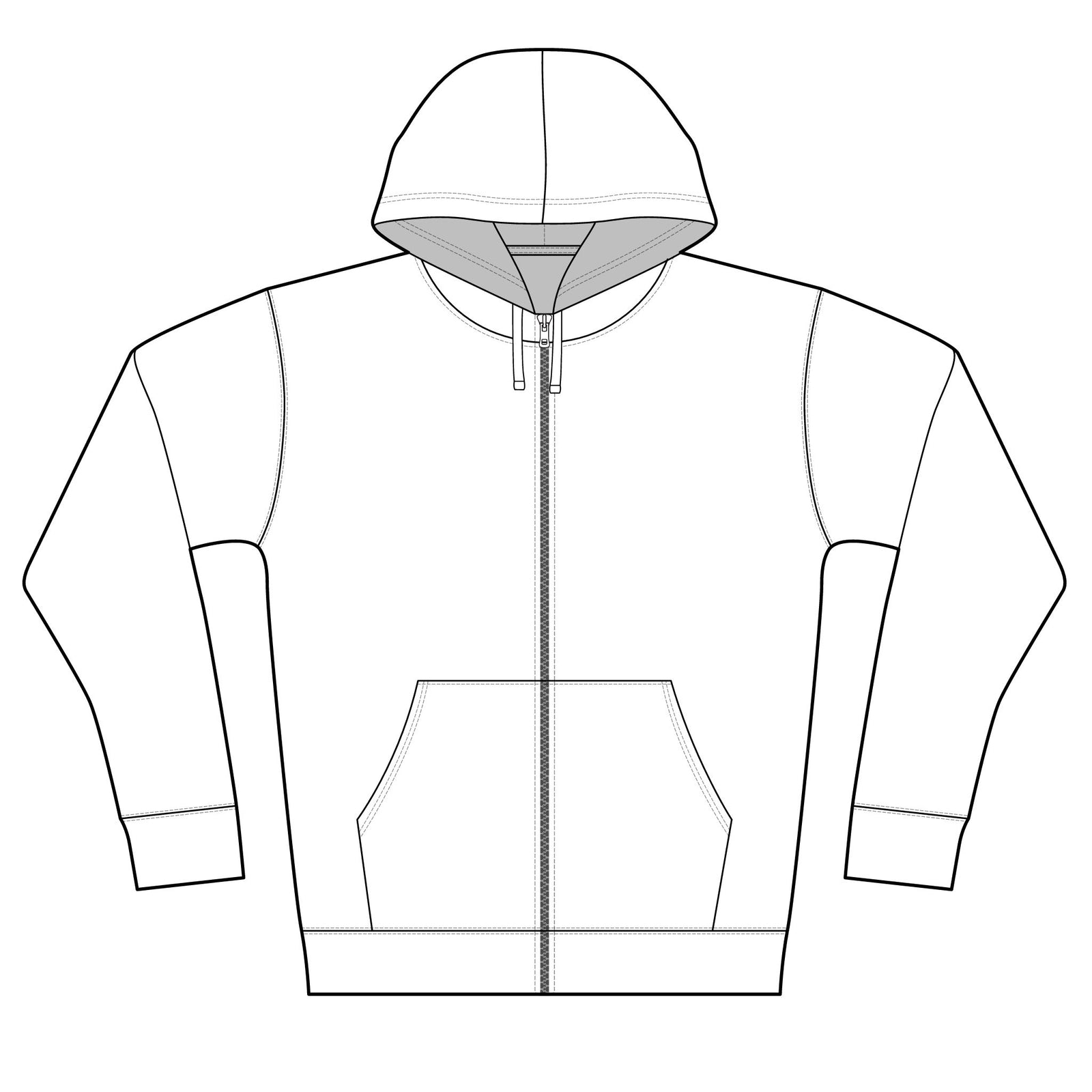 Sponge Fleece Full-Zip Hoodie Sweatshirt
