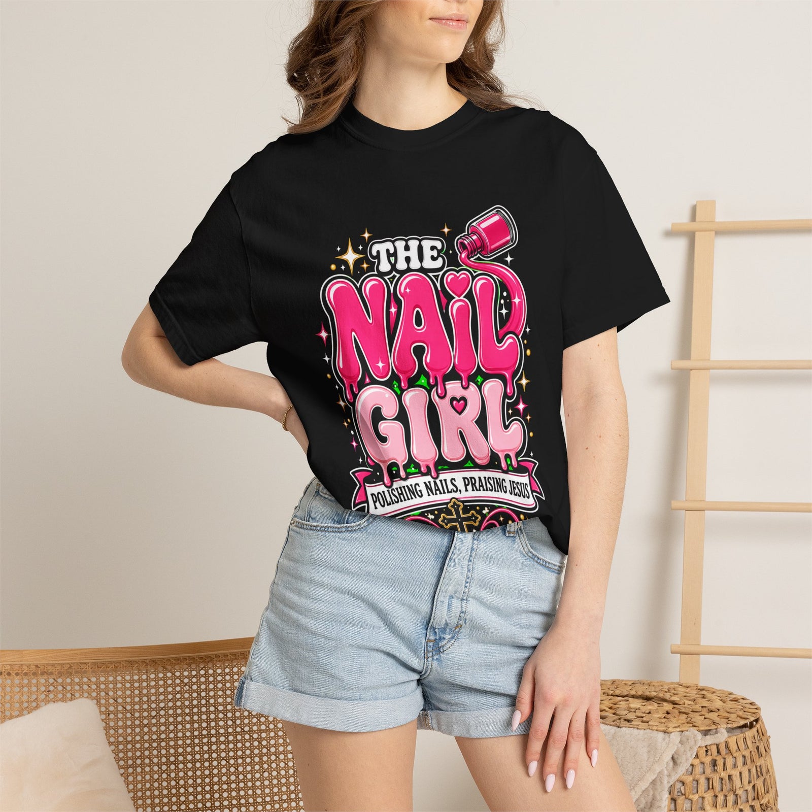 The Nail Girl T-Shirt — Polishing Nails, Praising Jesus Graphic Tee