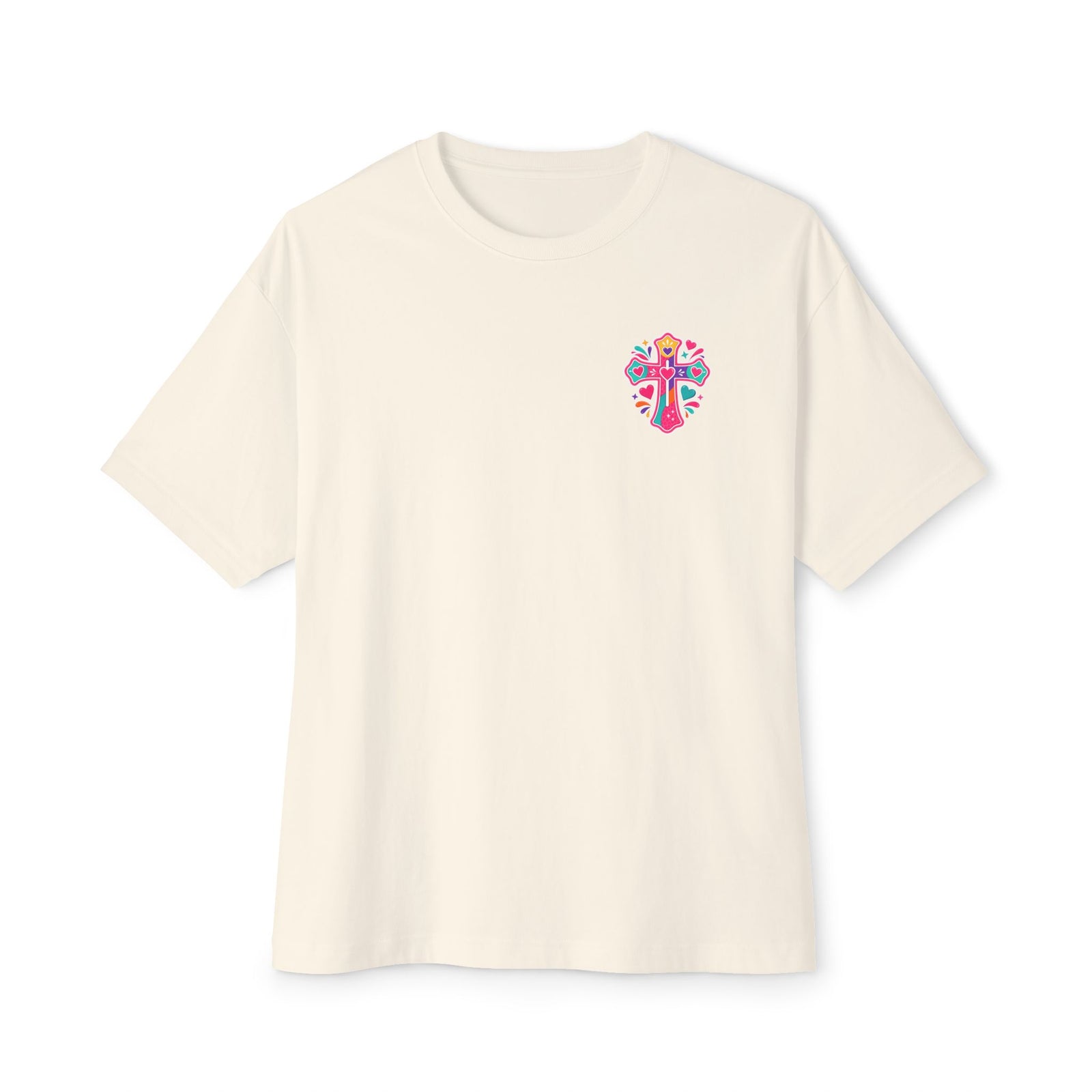 Christian Tee — "I Have Messy Hair, Pajamas On, But Jesus Still Loves Me" Boxy T-Shirt