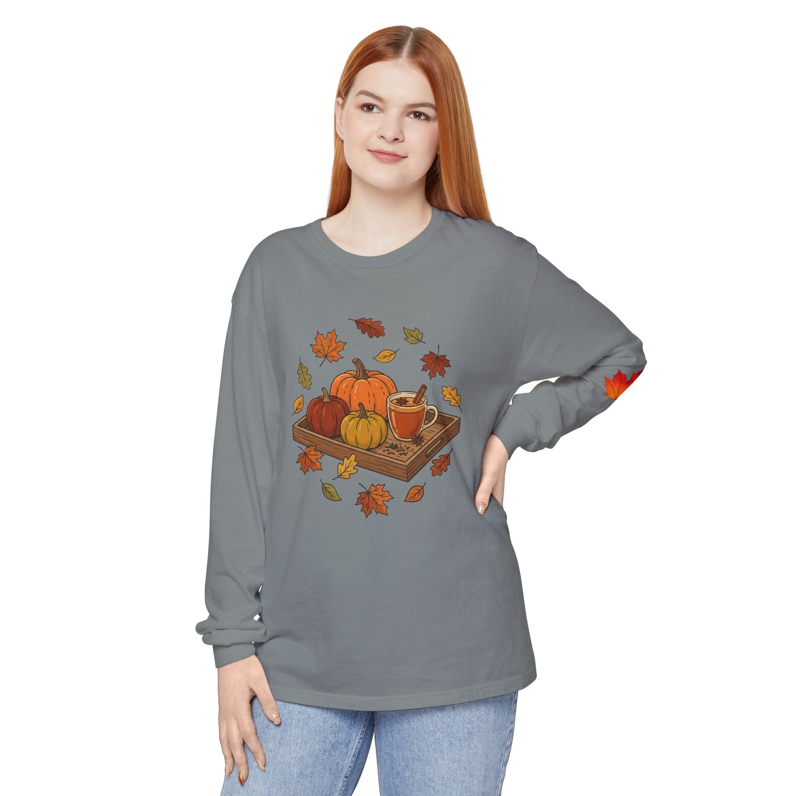 Autumn Pumpkin Tray Long Sleeve Tee