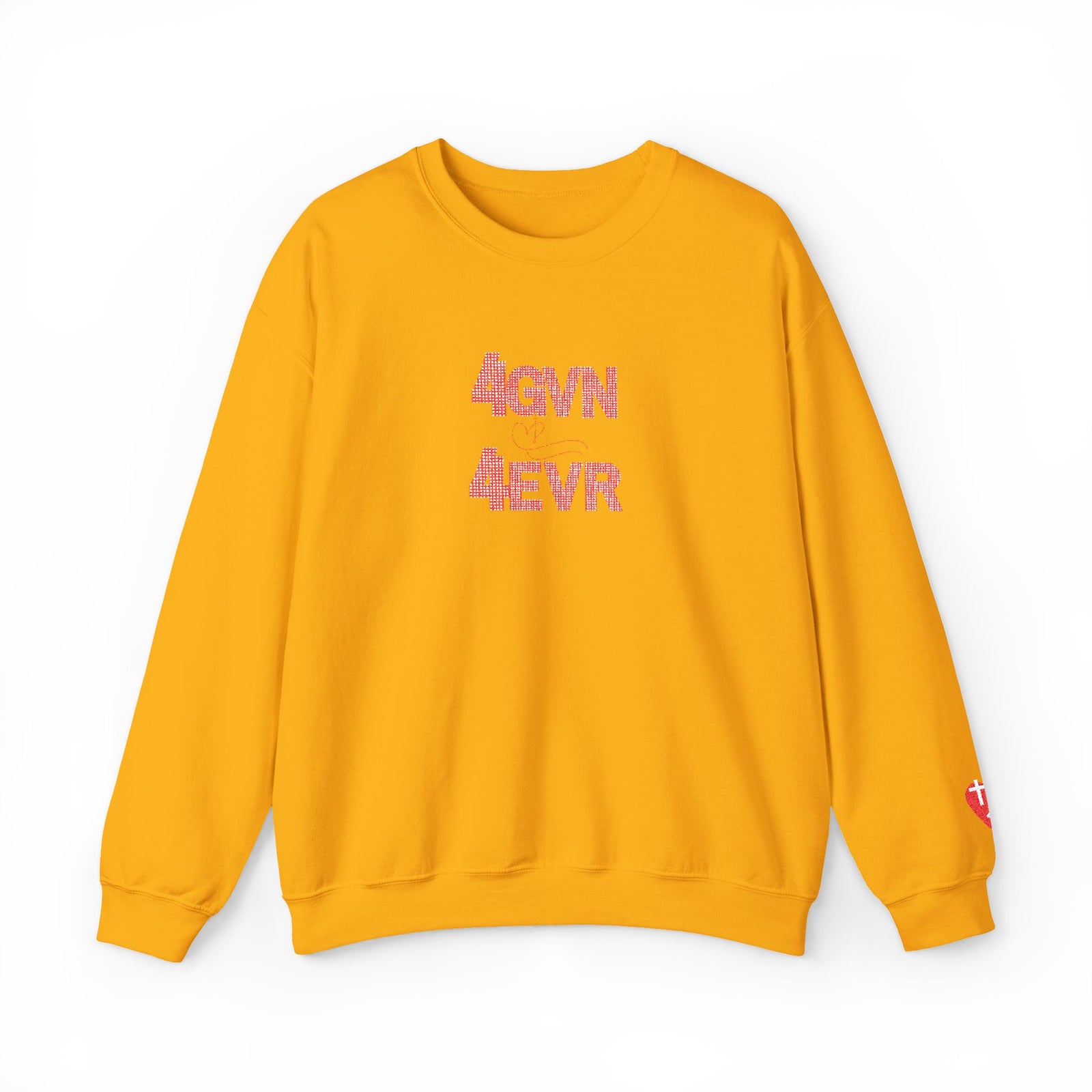 Crewneck Sweatshirt — 'AGAIN NEVER' Floral Text Design, White Cozy Pullover