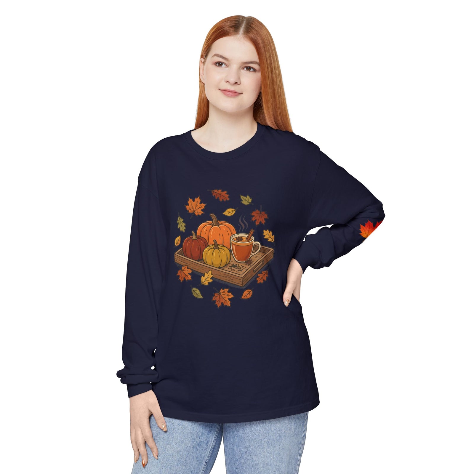 Autumn Pumpkin Tray Long Sleeve Tee