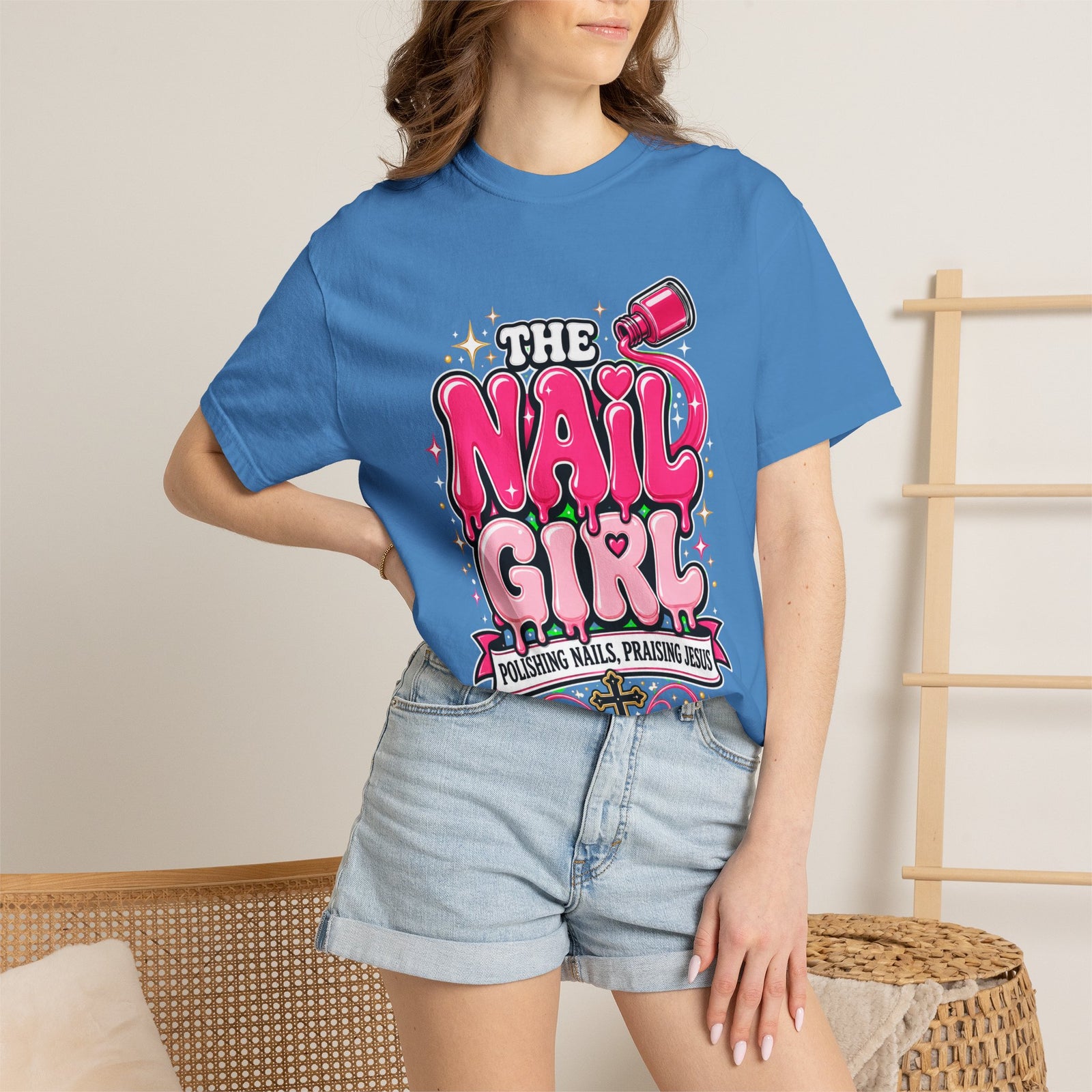 The Nail Girl T-Shirt — Polishing Nails, Praising Jesus Graphic Tee